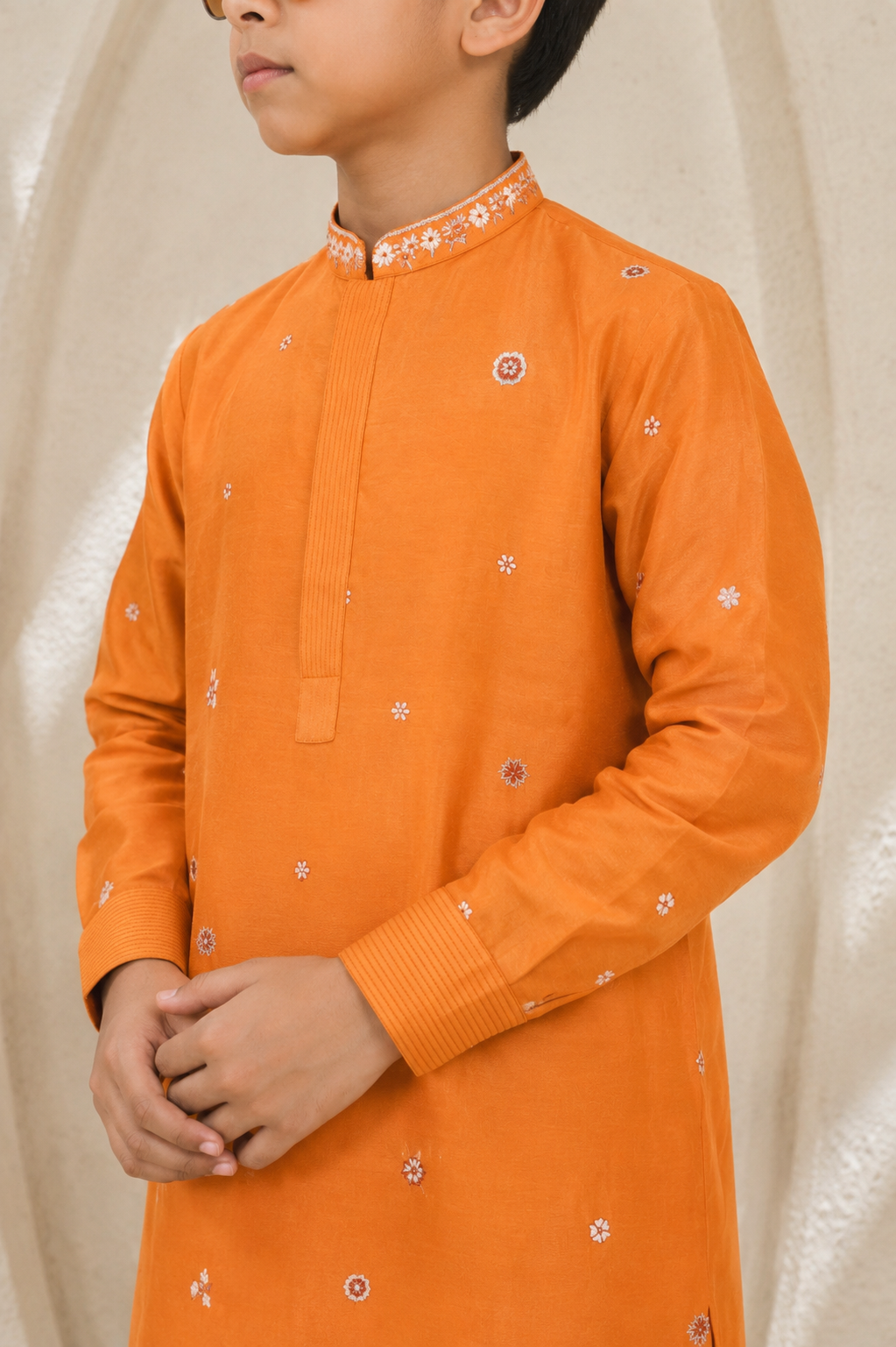 Burnt Orange Bloom Waistcoat Set