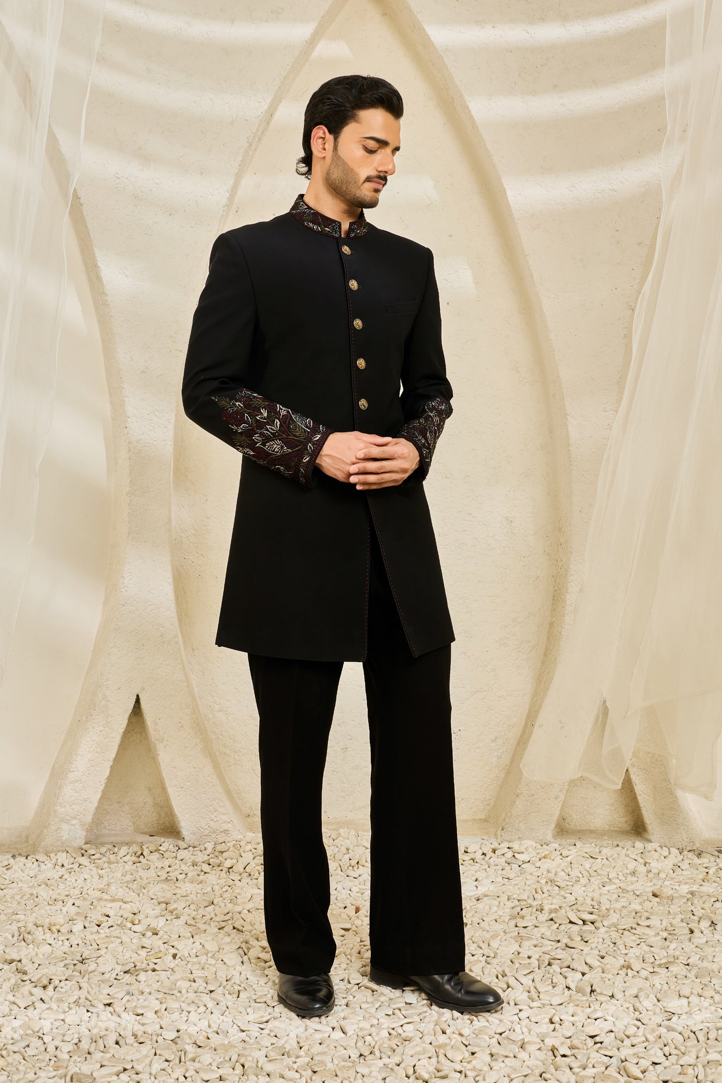 Black Veil Indowestern Set