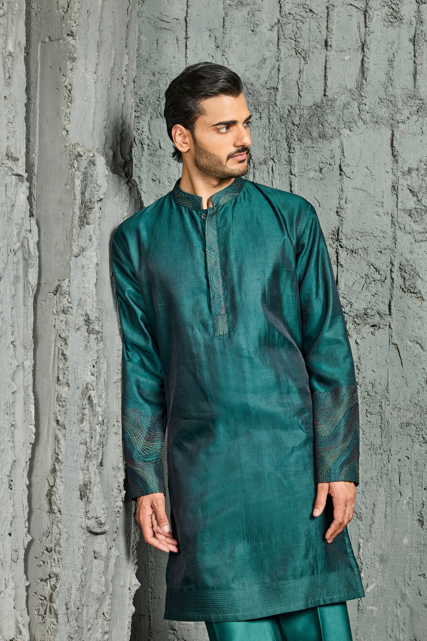 Green Wave Waistcoat Set