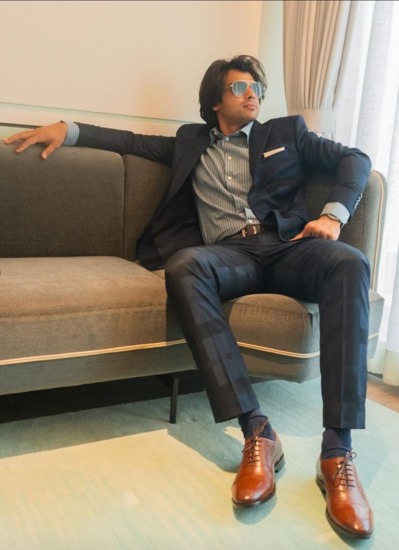 blue suit