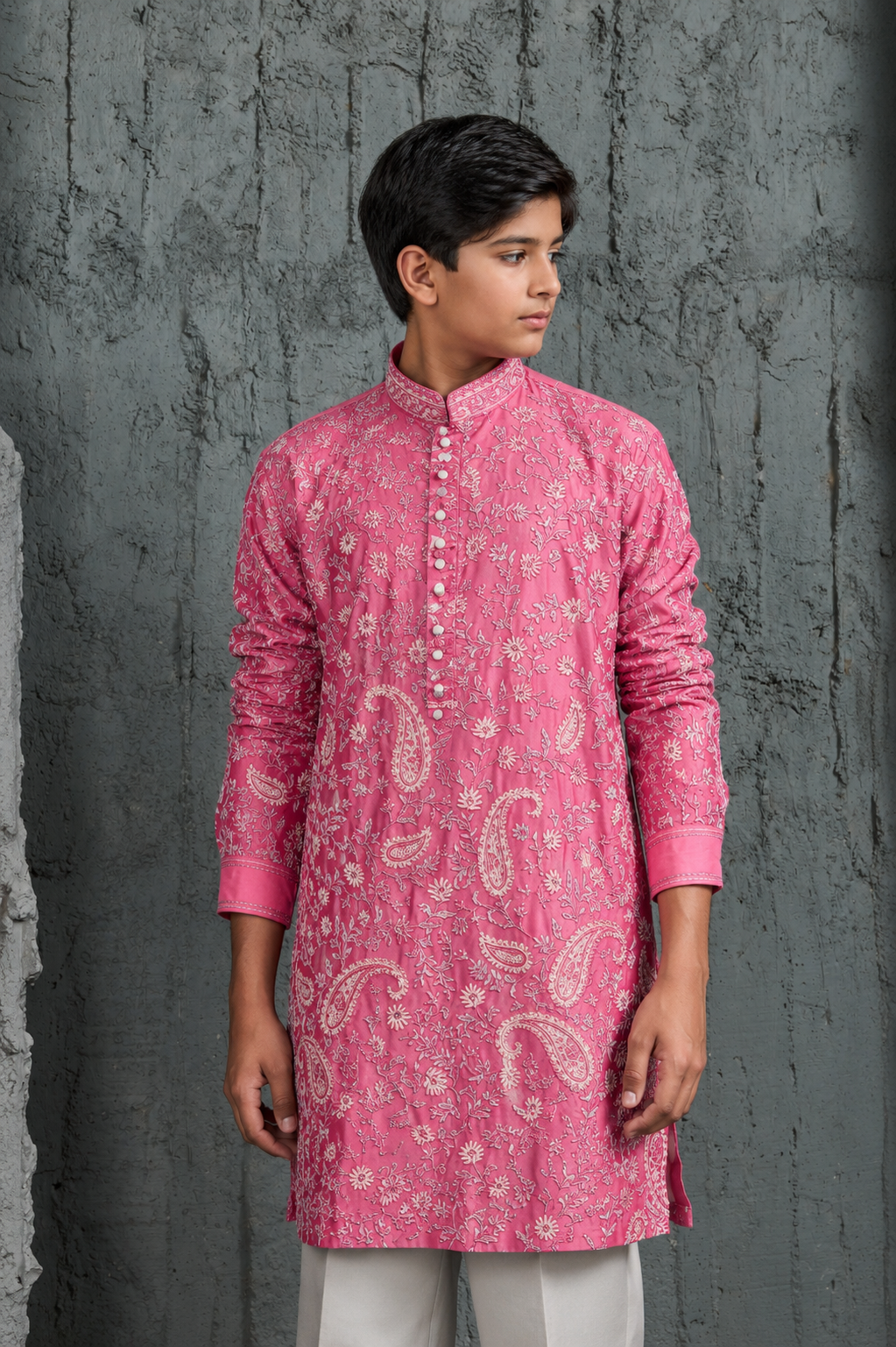 Gulnaar Pink Kurta Set