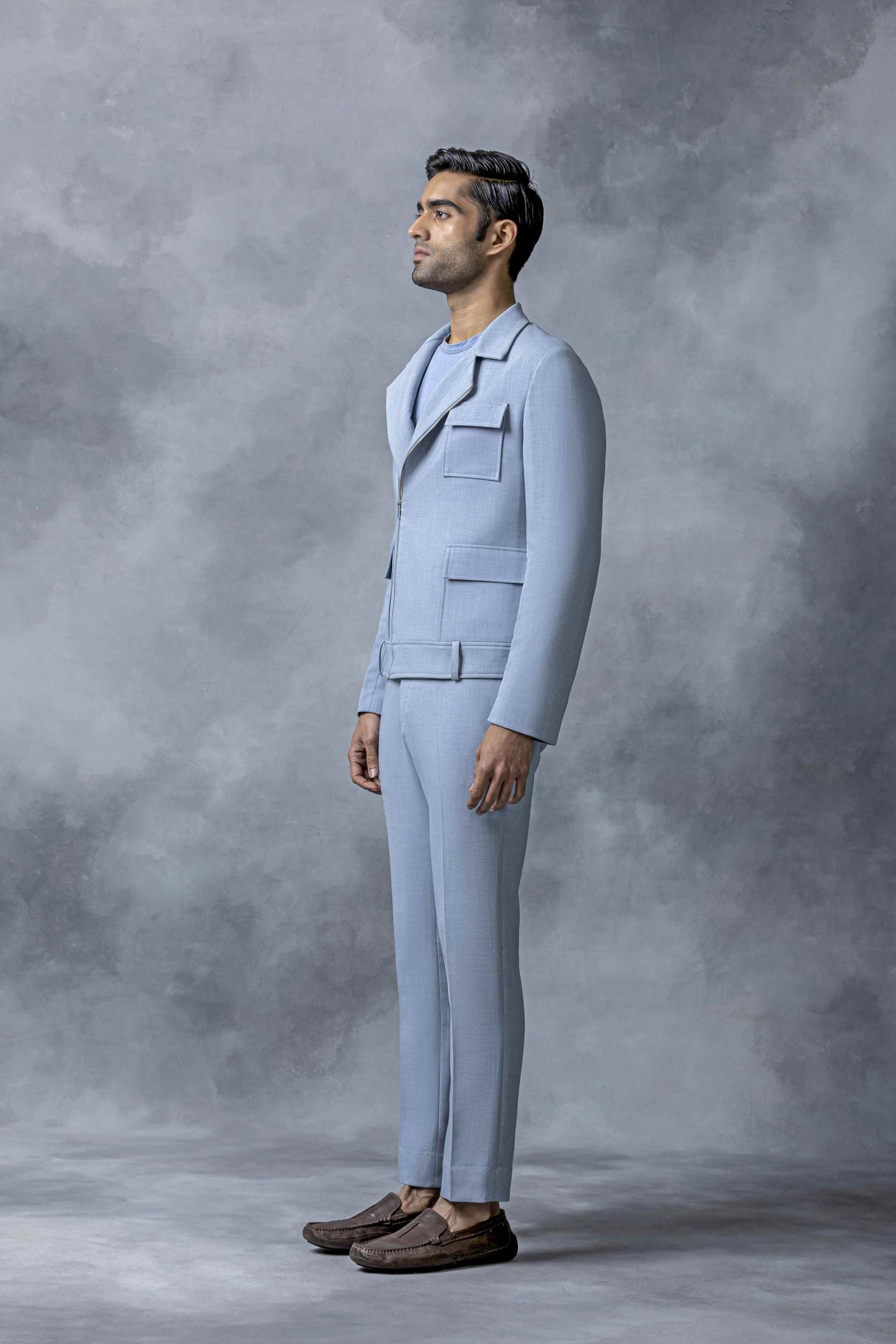 Sky Blue Patch Pocket Blazer Set