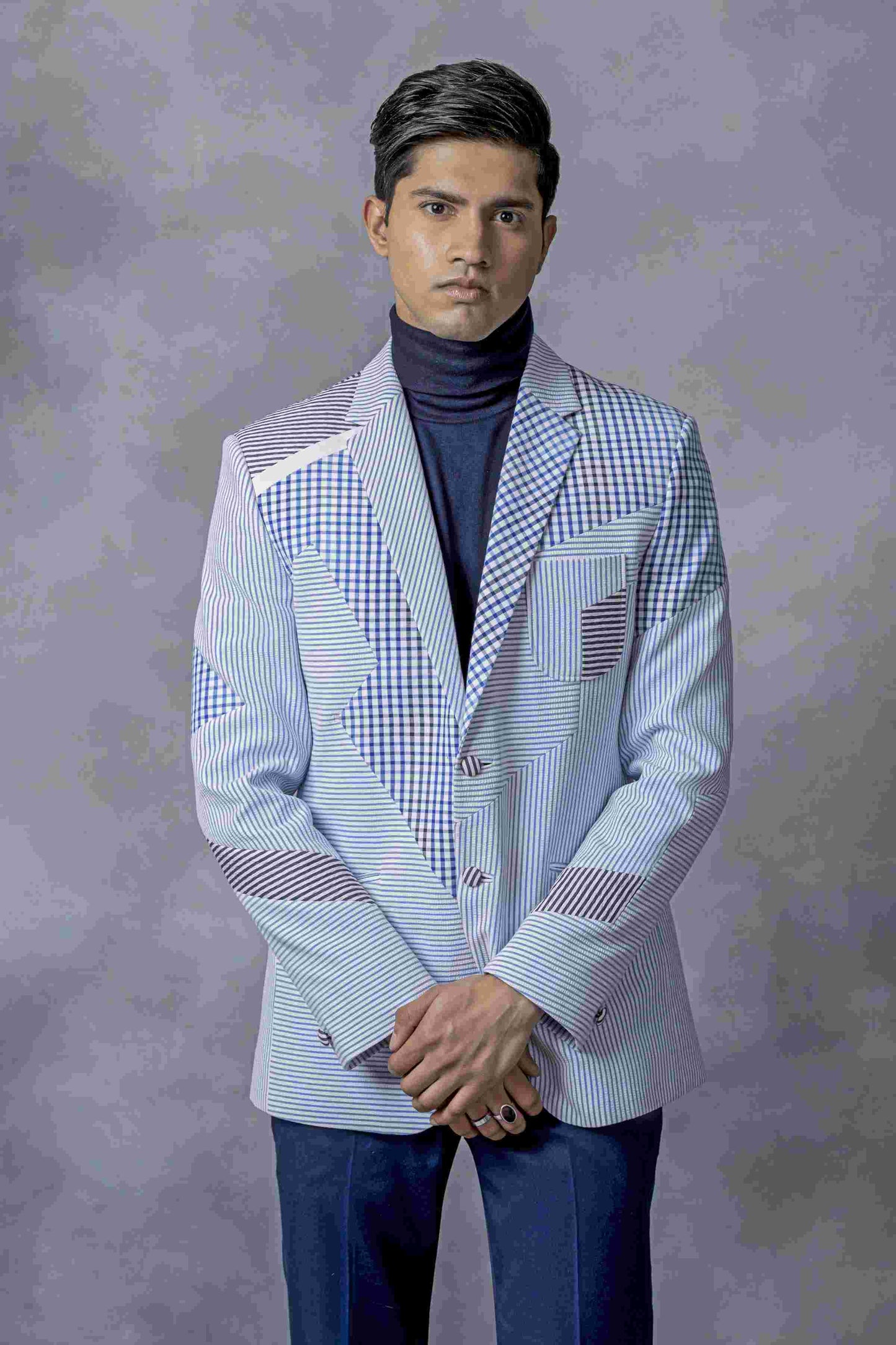 Light Blue Patched Blazer