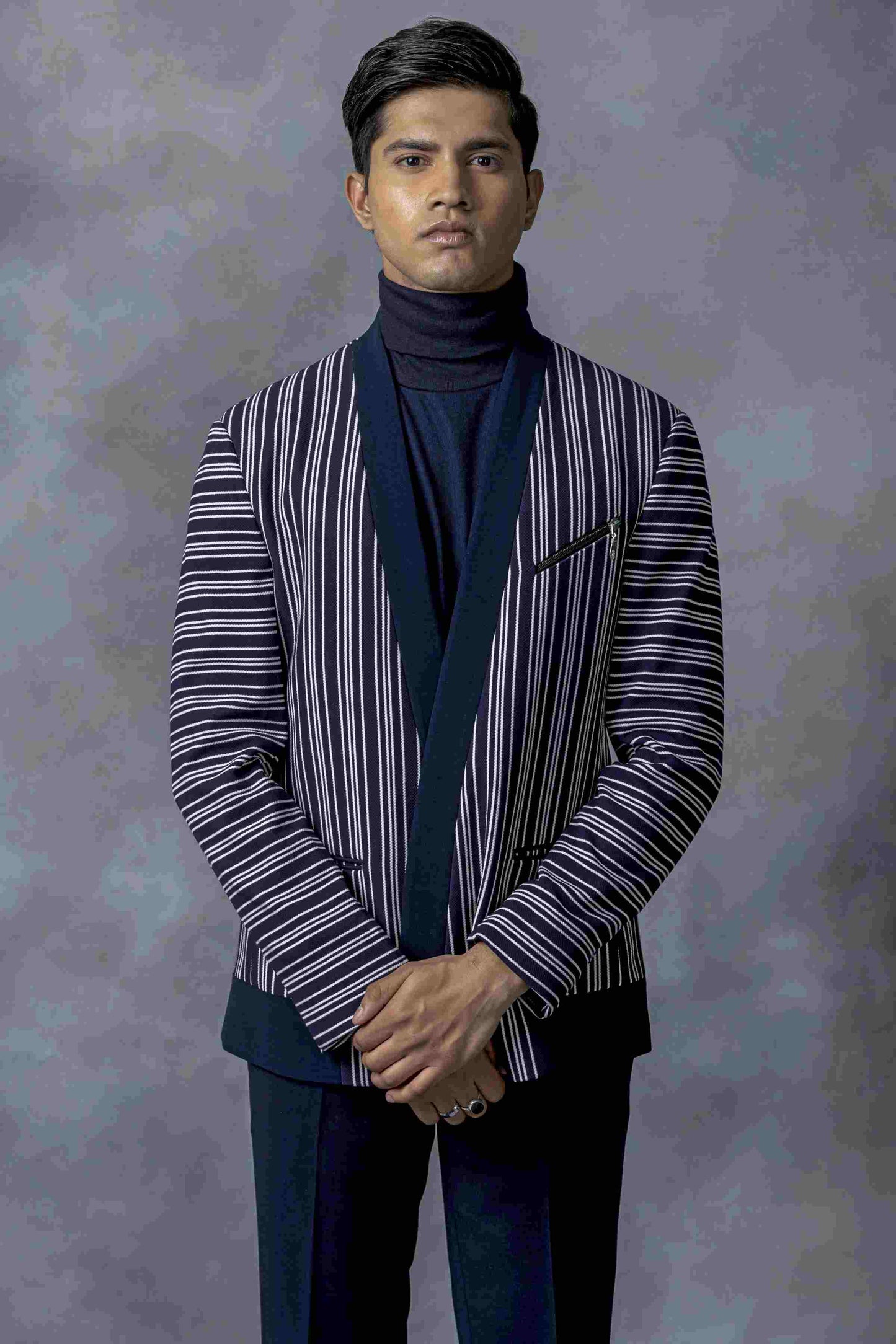 Blue And White Stripped Blazer