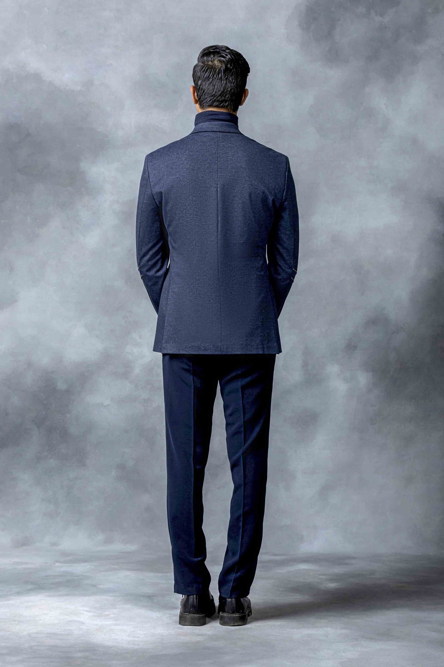 Single Breasted Blazer With Silver Tape Detailing