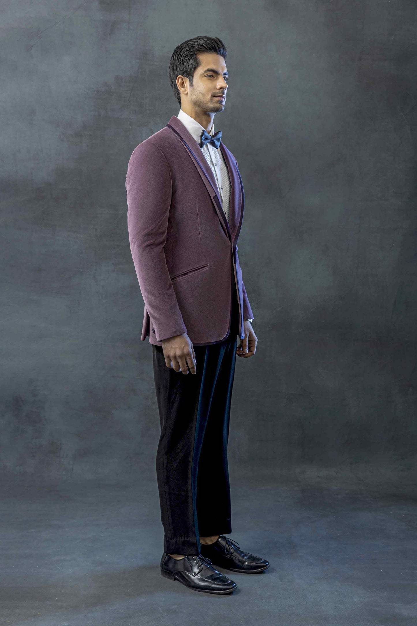 Purple Tuxedo With Satin Detailing