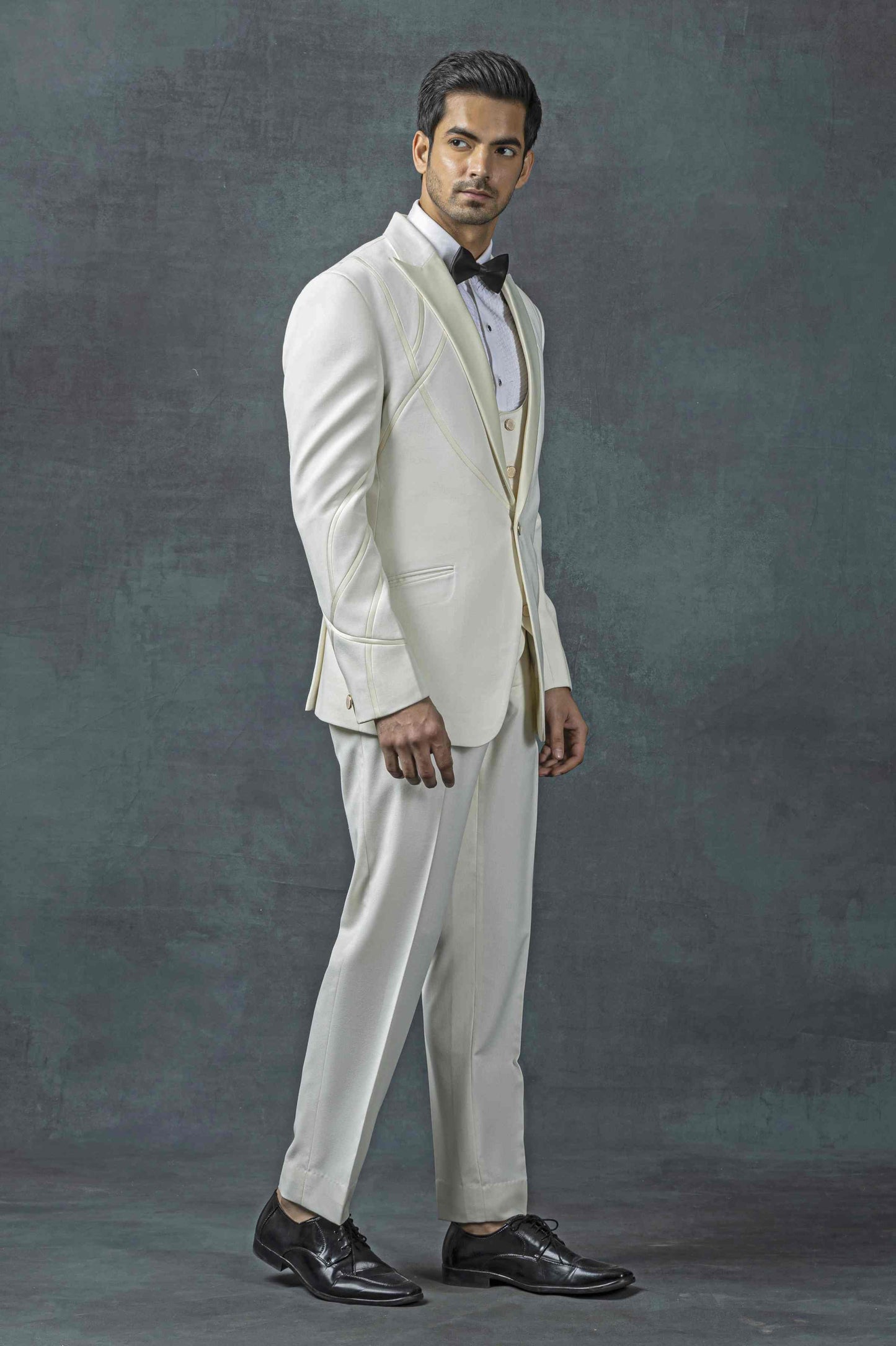 White Blazer With Satin Stripe