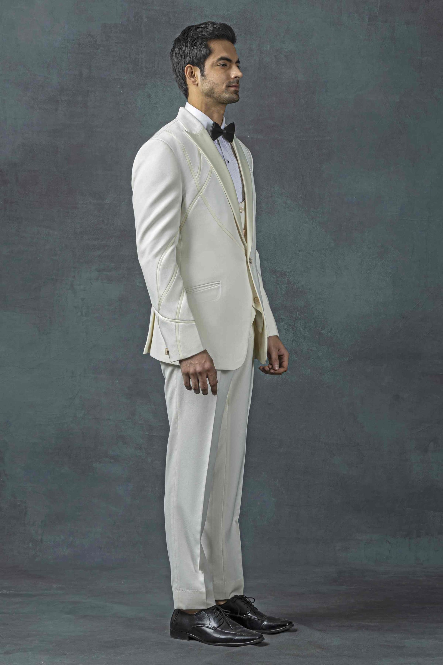 White Blazer With Satin Stripe