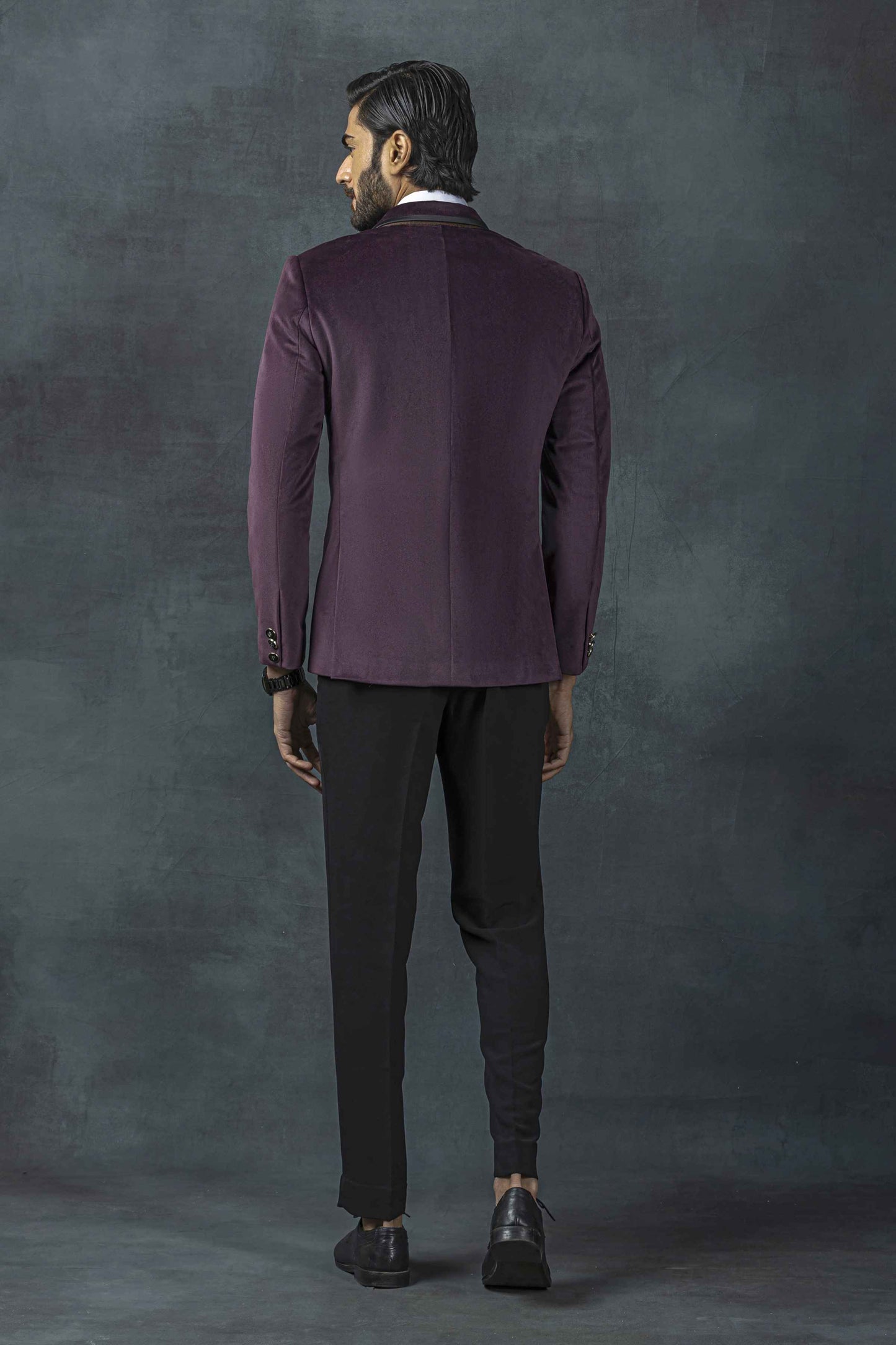 Purple Tuxedo With Satin Detailing