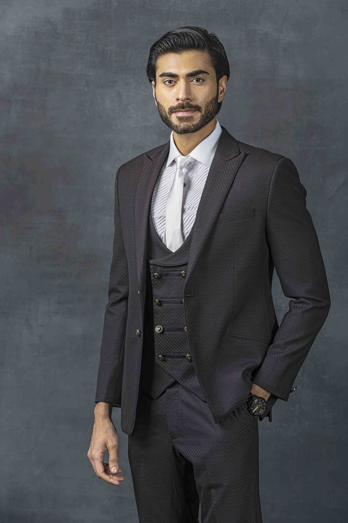 Wine Double Breasted Suit