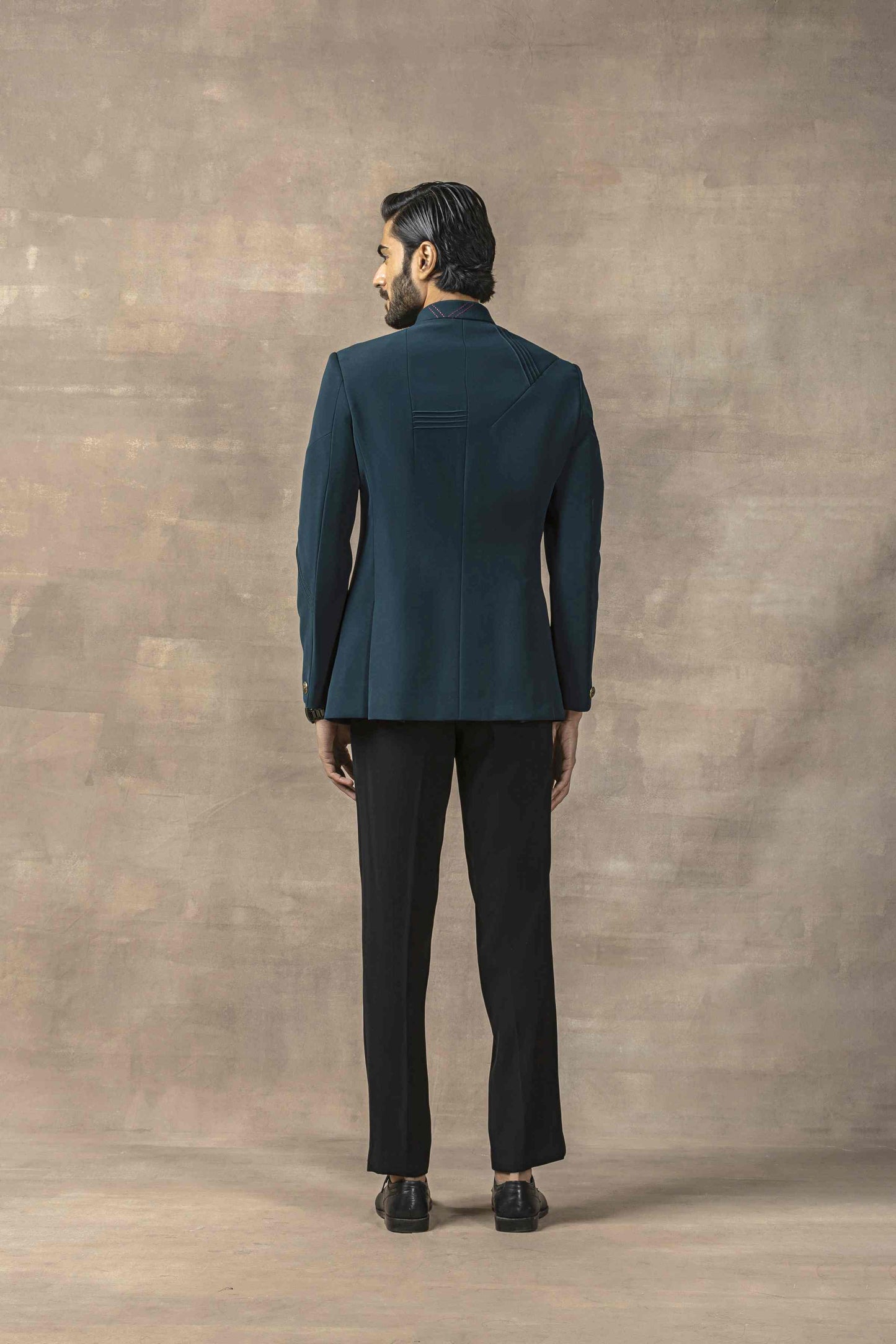 Teal Bandhgala Set
