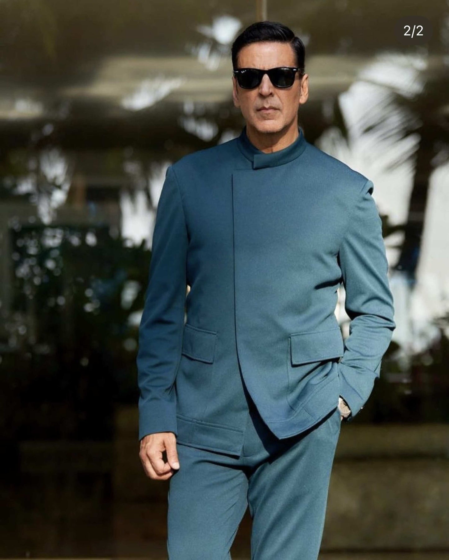 Akshay Kumar in Green Angrakha Cut Bandhgala