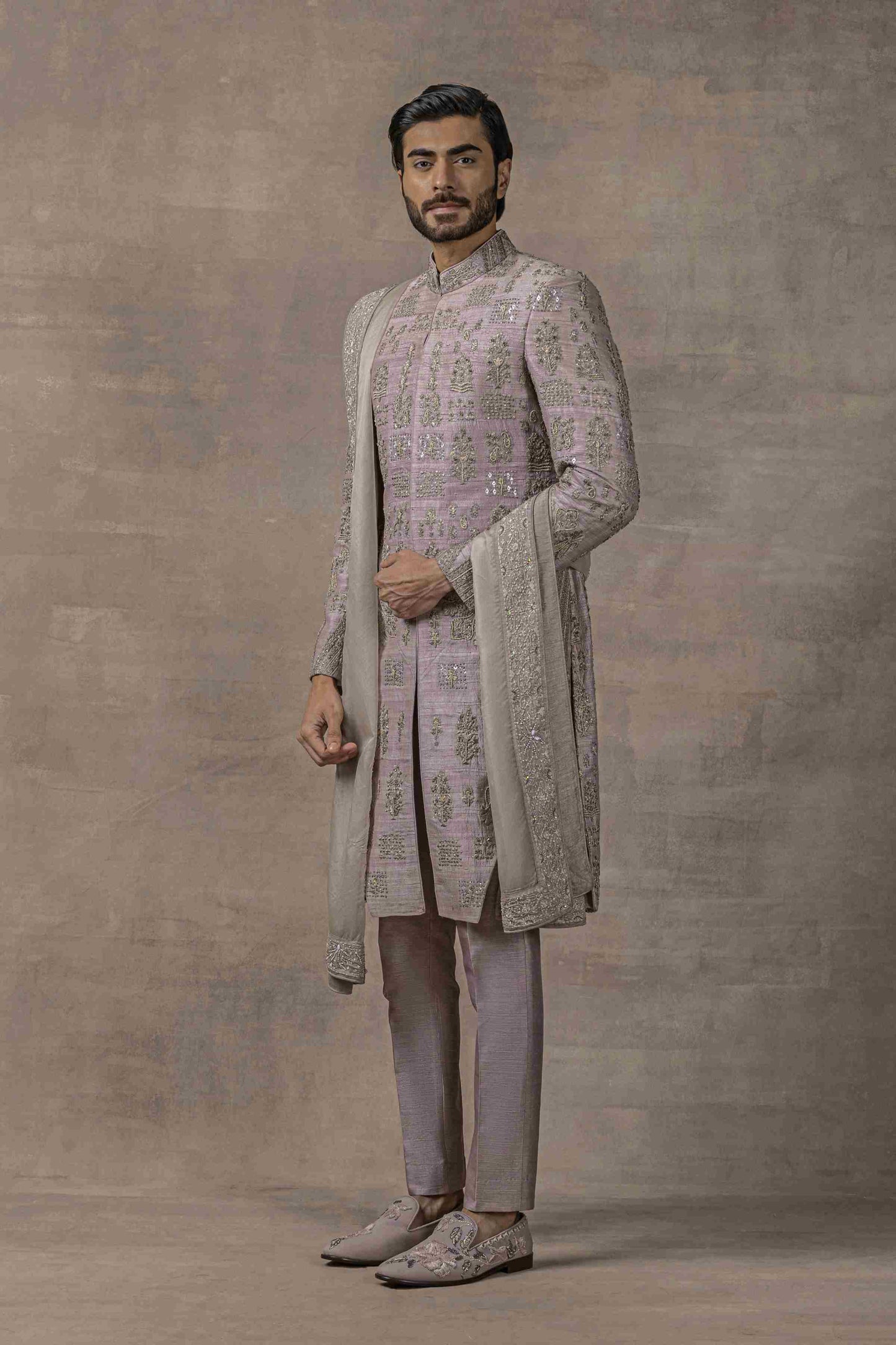 Lavender Zari Work Sherwani