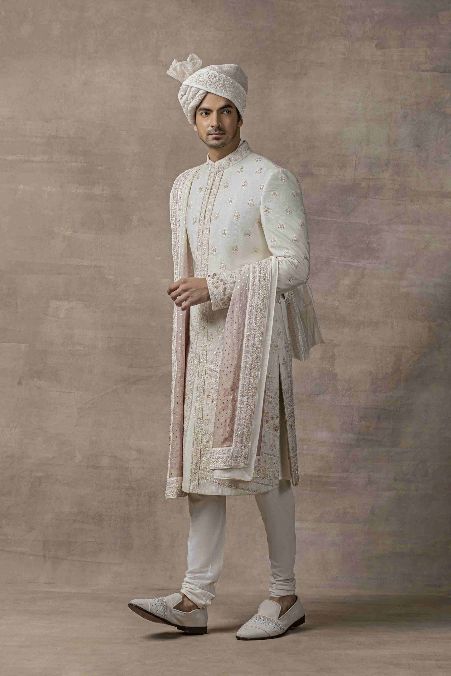 Ivory Thread Work Sherwani