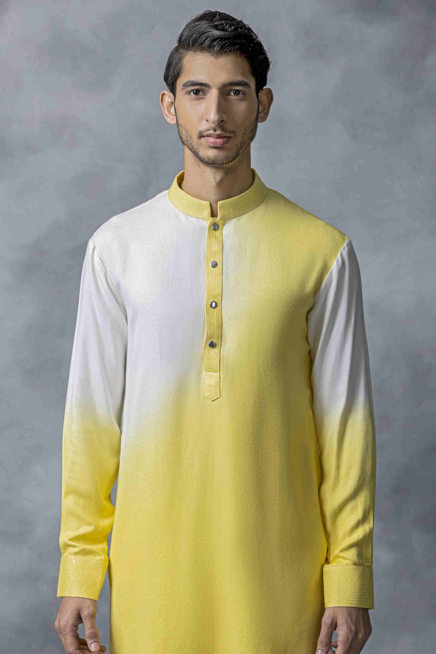 Yellow And Off White Kurta Set
