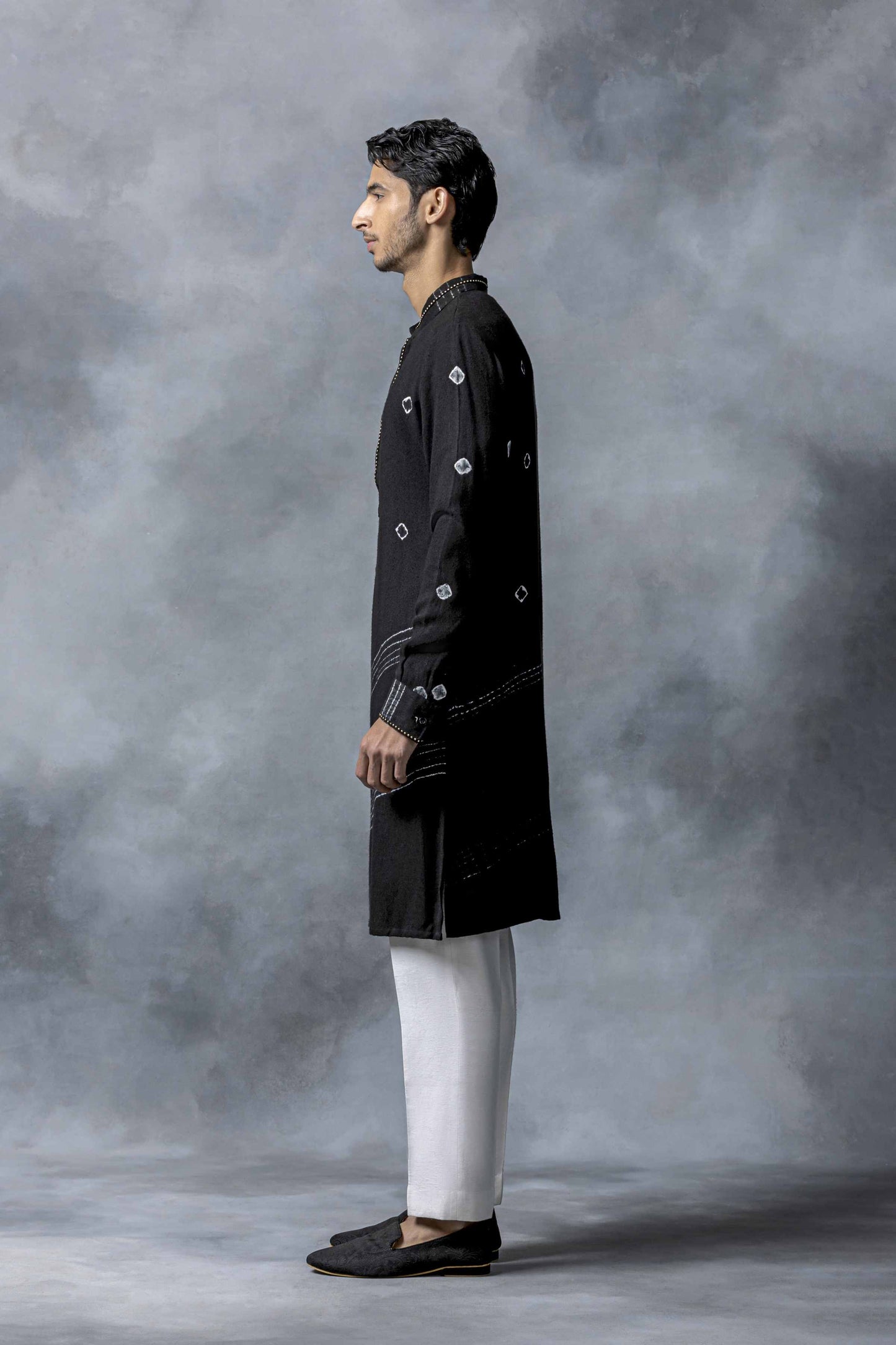 Black Tie & Dye Kurta Set