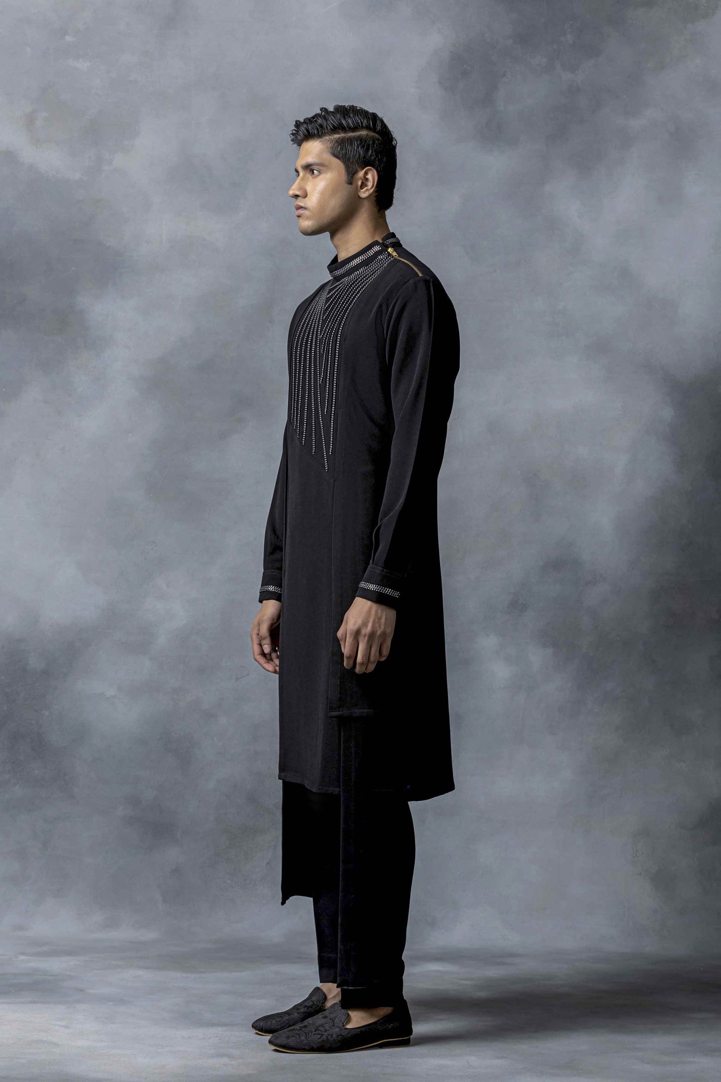 Black Chain Detail Kurta Set