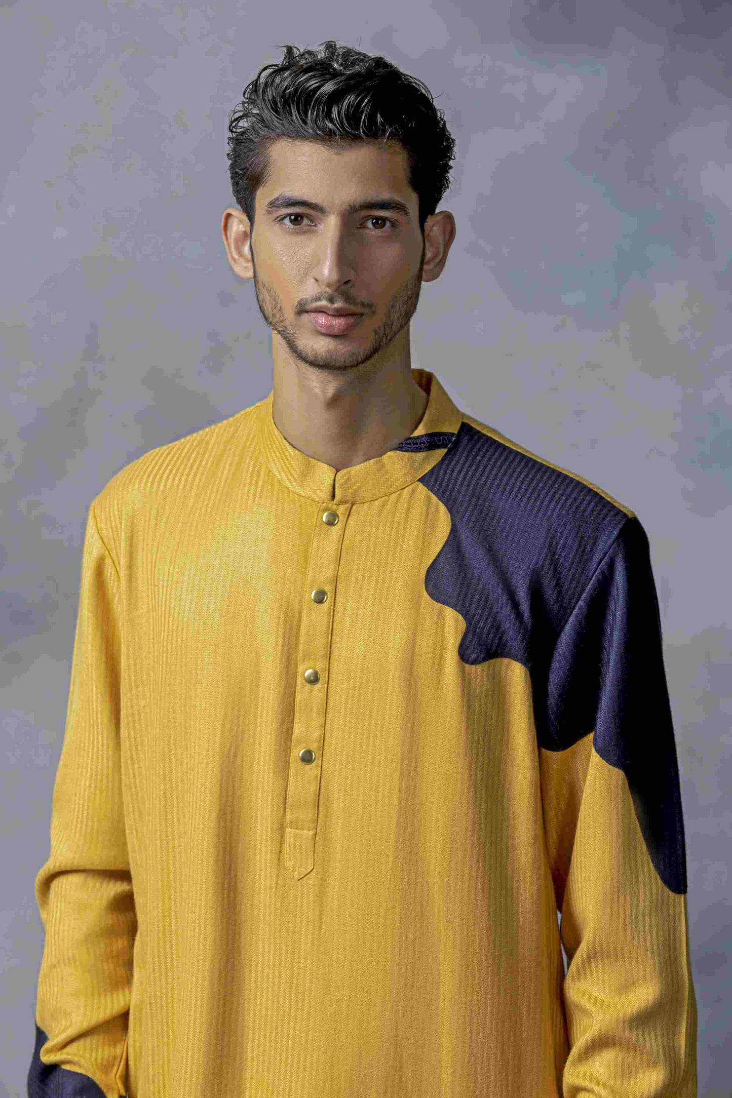 Yellow Patch Work Kurta Set