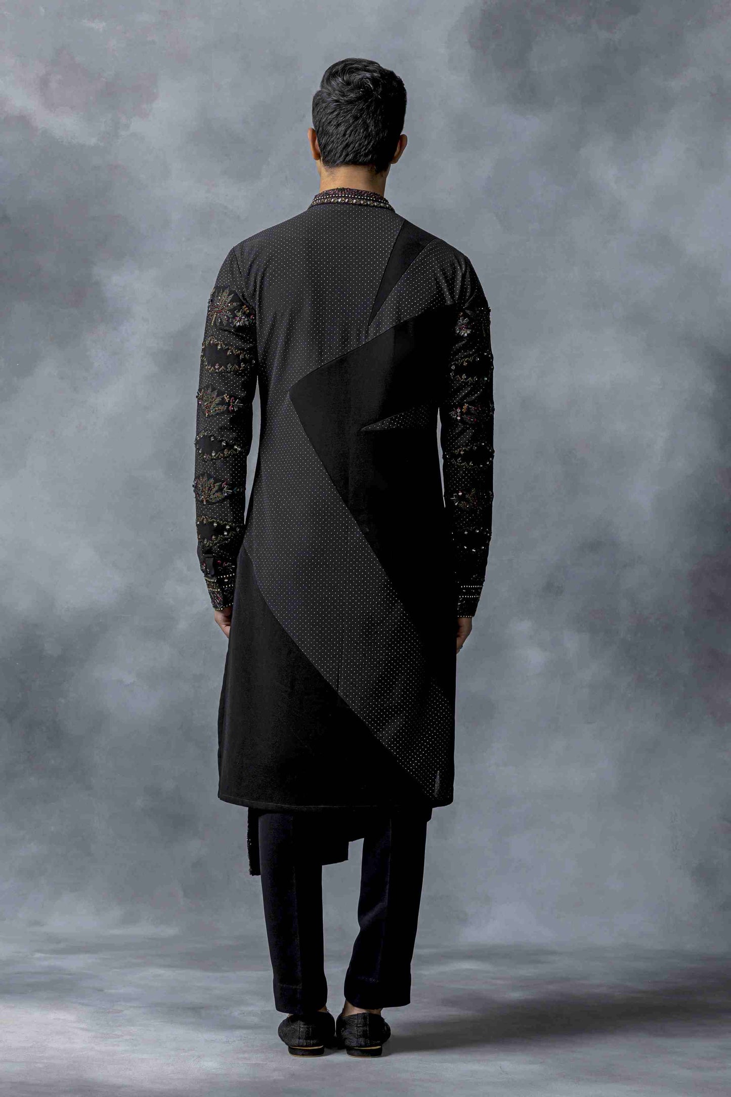 Black Panel Kurta Set