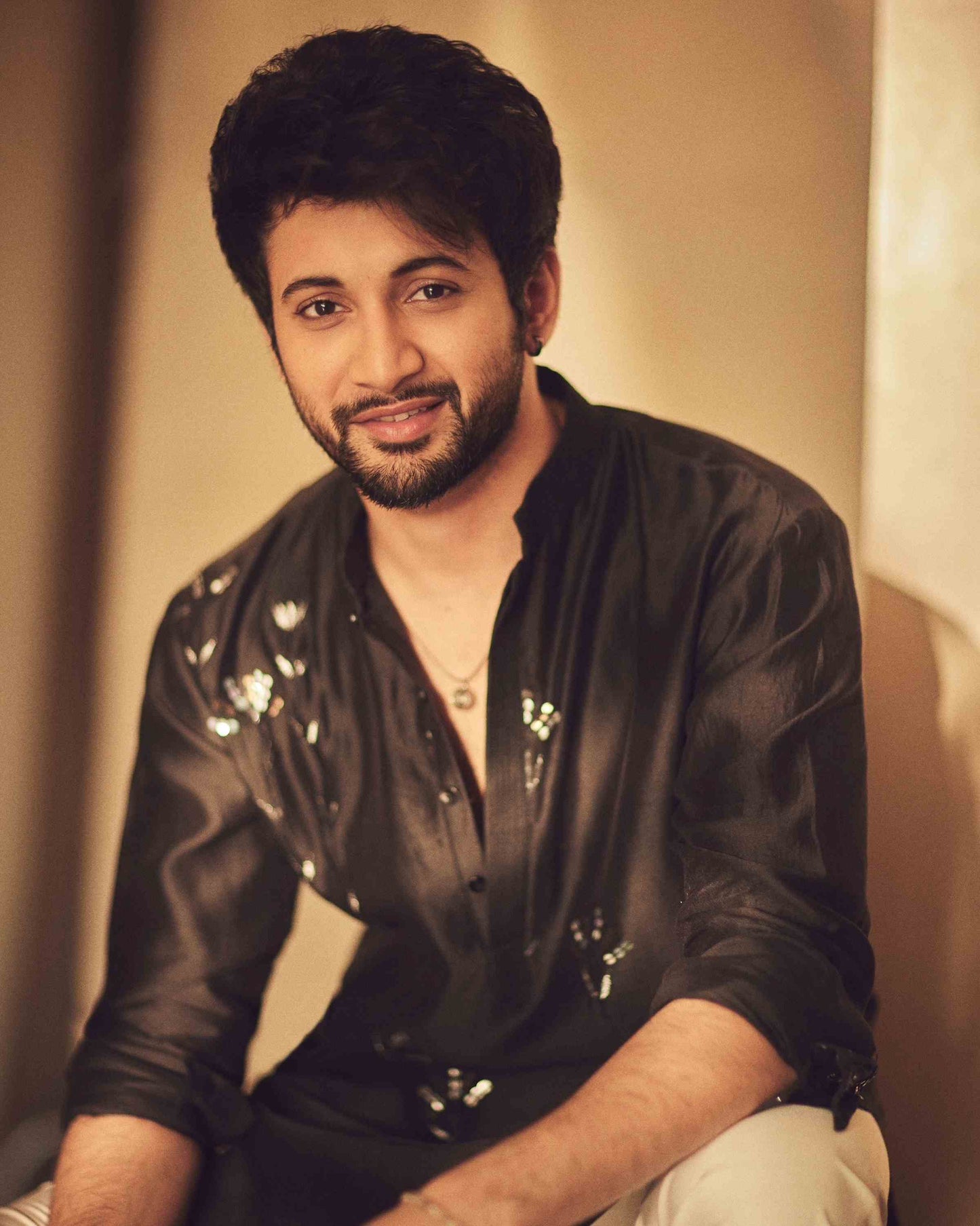 Rohit Suresh Saraf in Black Sequin Kurta Set