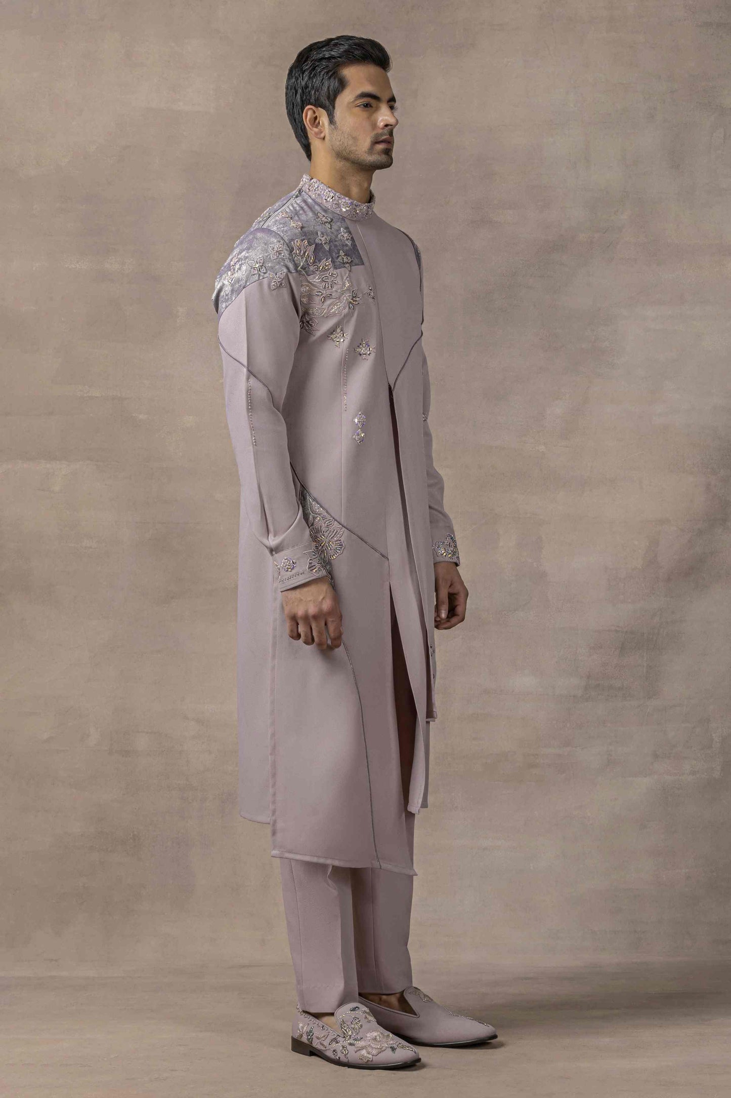 Lavender Panel Kurta Set