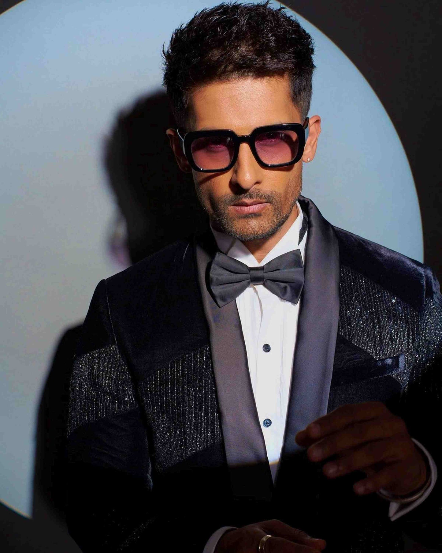 Ravi Dubey in Black Tuxedo Highlighted With Sequin Embellishment