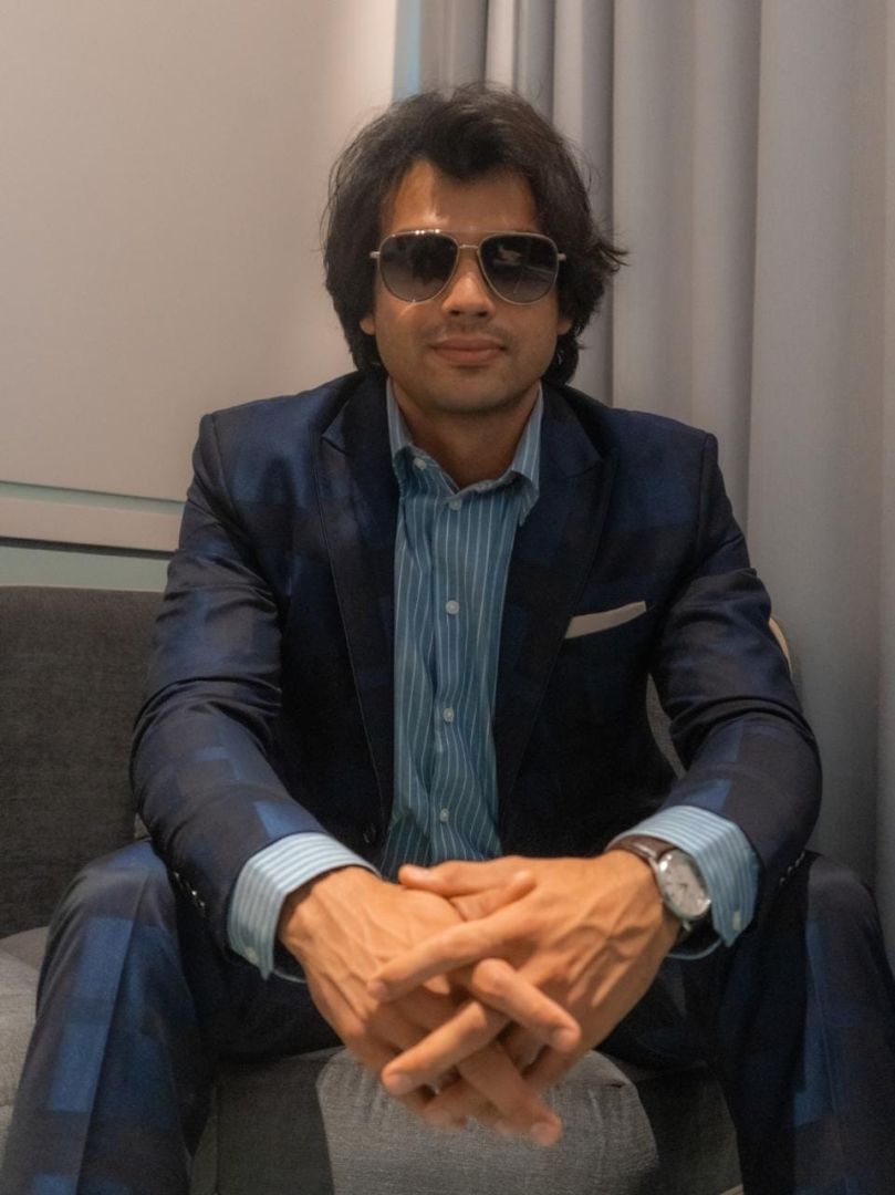 blue suit