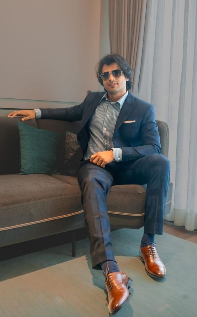 blue suit