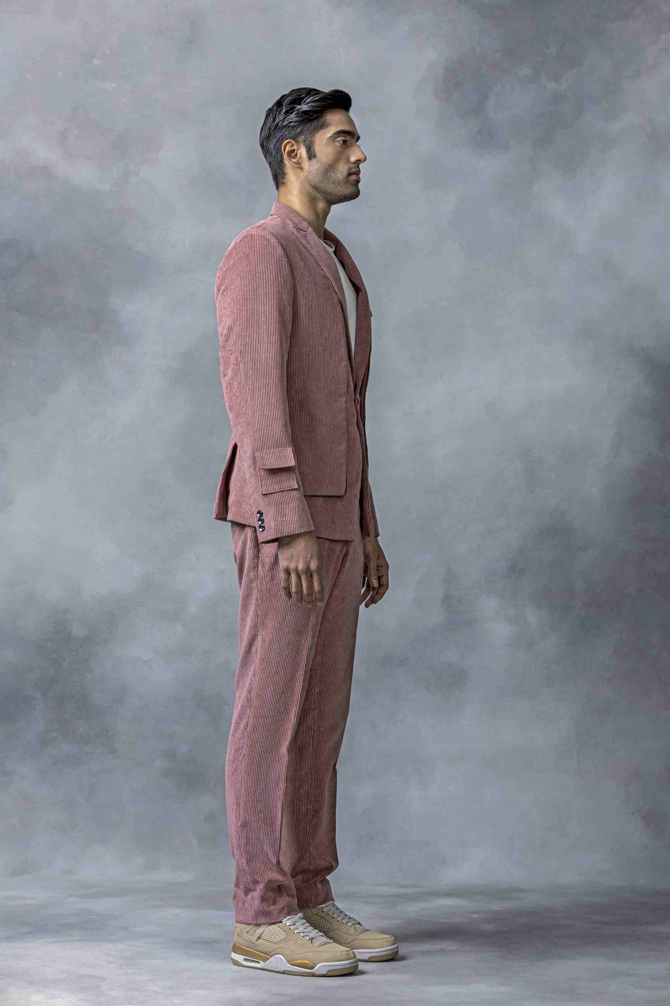 Sumeet Vyas in Salmon Pink Corduroy Set