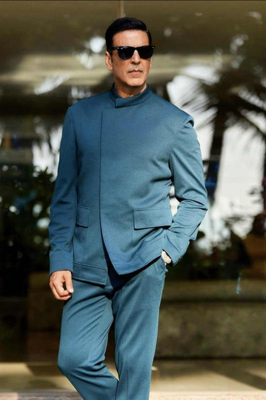 Akshay Kumar in Green Angrakha Cut Bandhgala