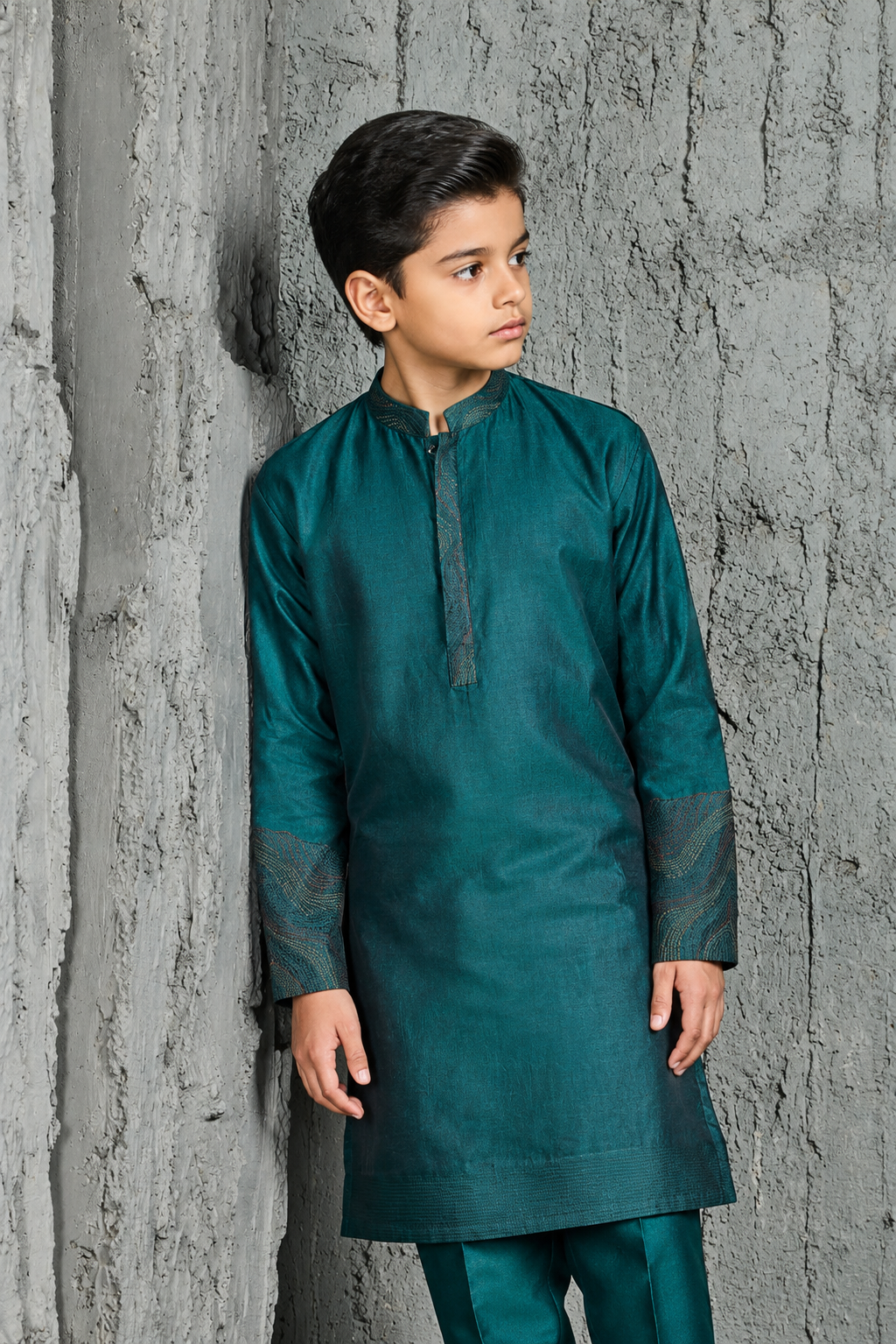 Green Wave Waistcoat Set