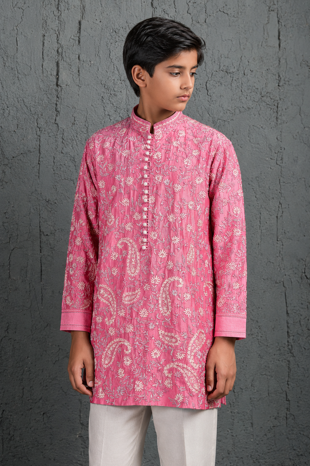 Gulnaar Pink Kurta Set