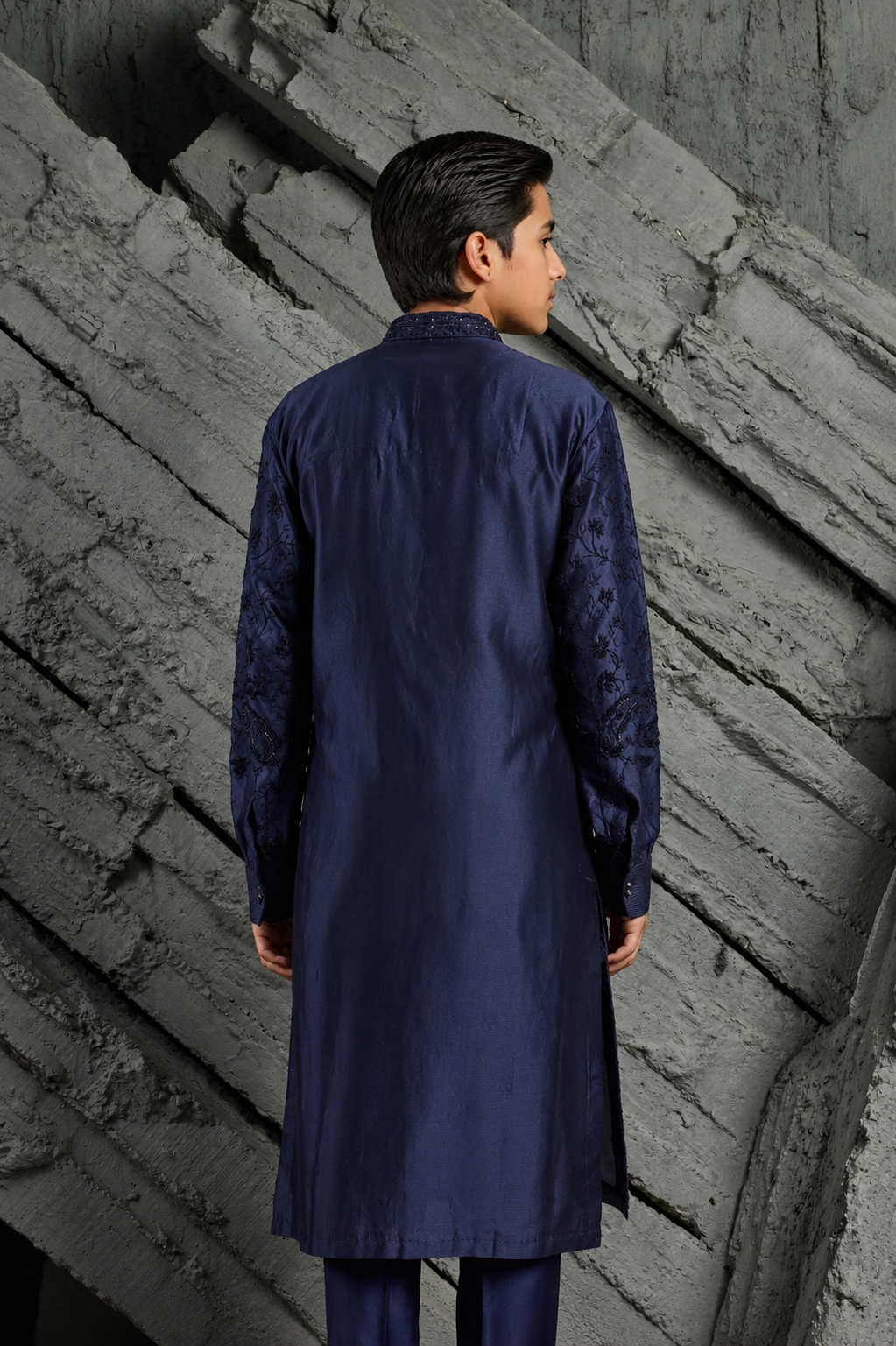 Azure Blossom Embroidered Kurta Set