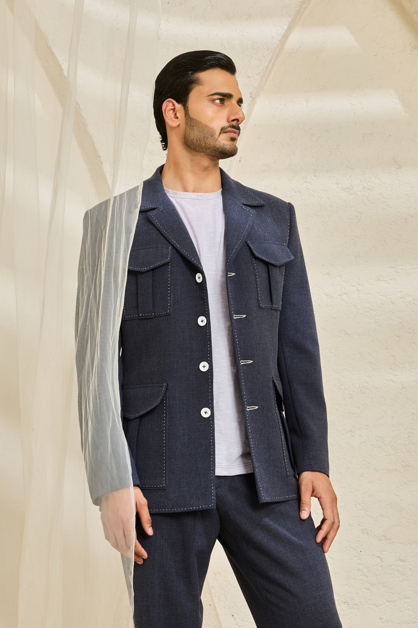 Midnight Blue Hunter Coat Set