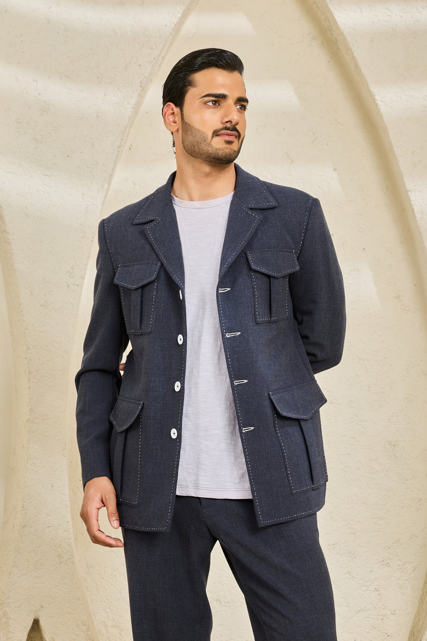Midnight Blue Hunter Coat Set