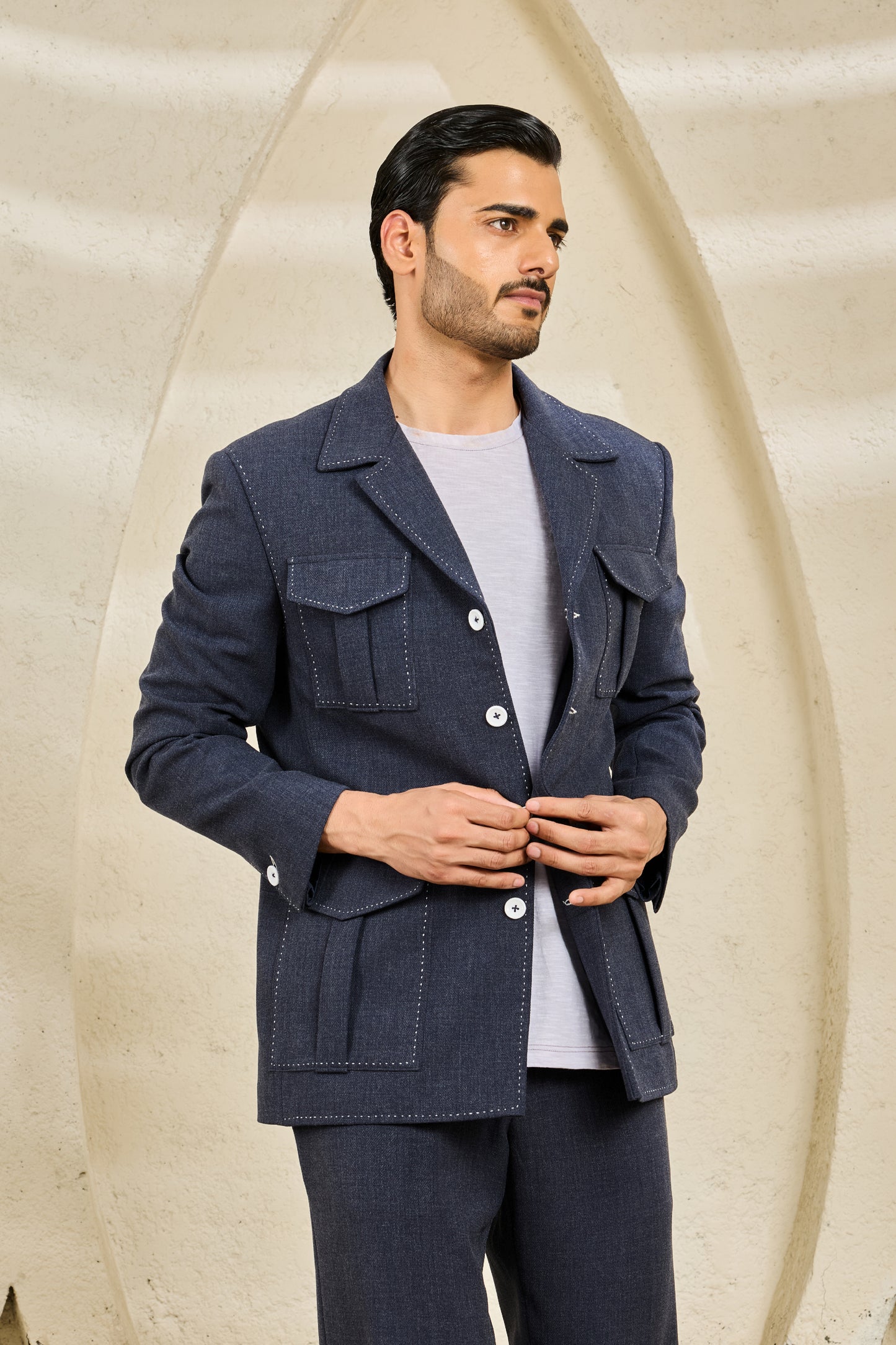 Midnight Blue Hunter Coat Set