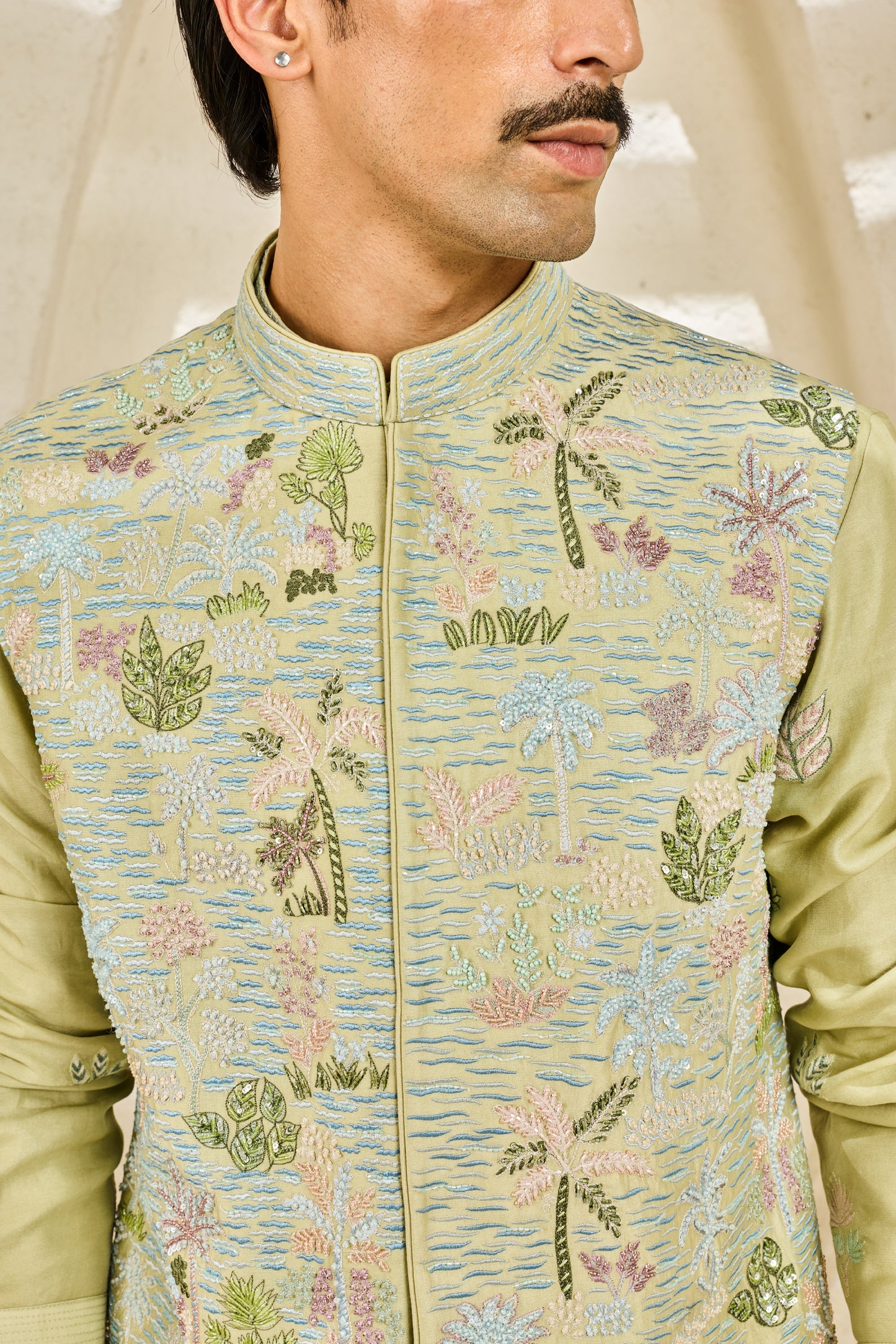 Mint Serene Garden Waistcoat set