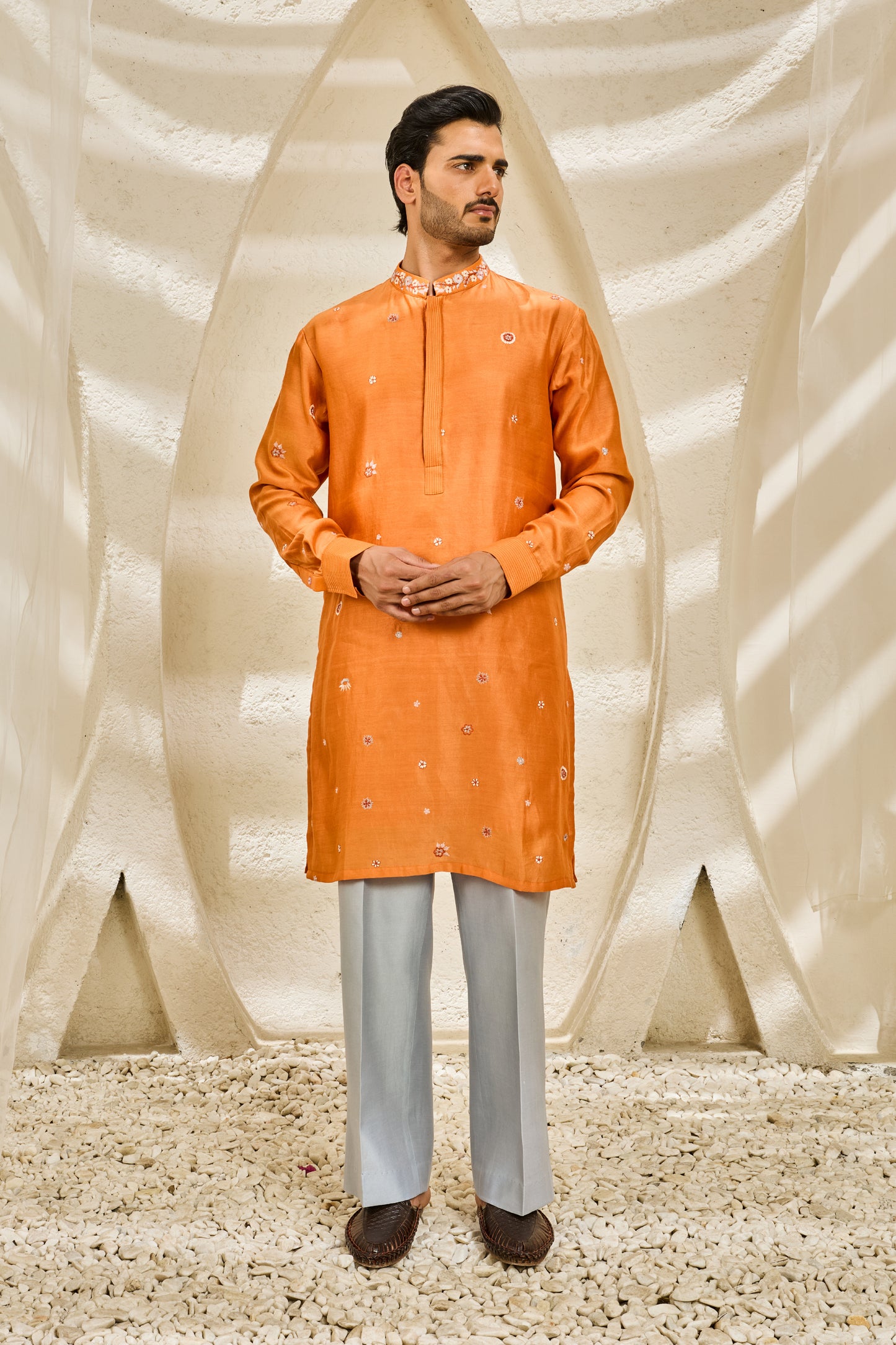 Burnt Orange Bloom Waistcoat Set