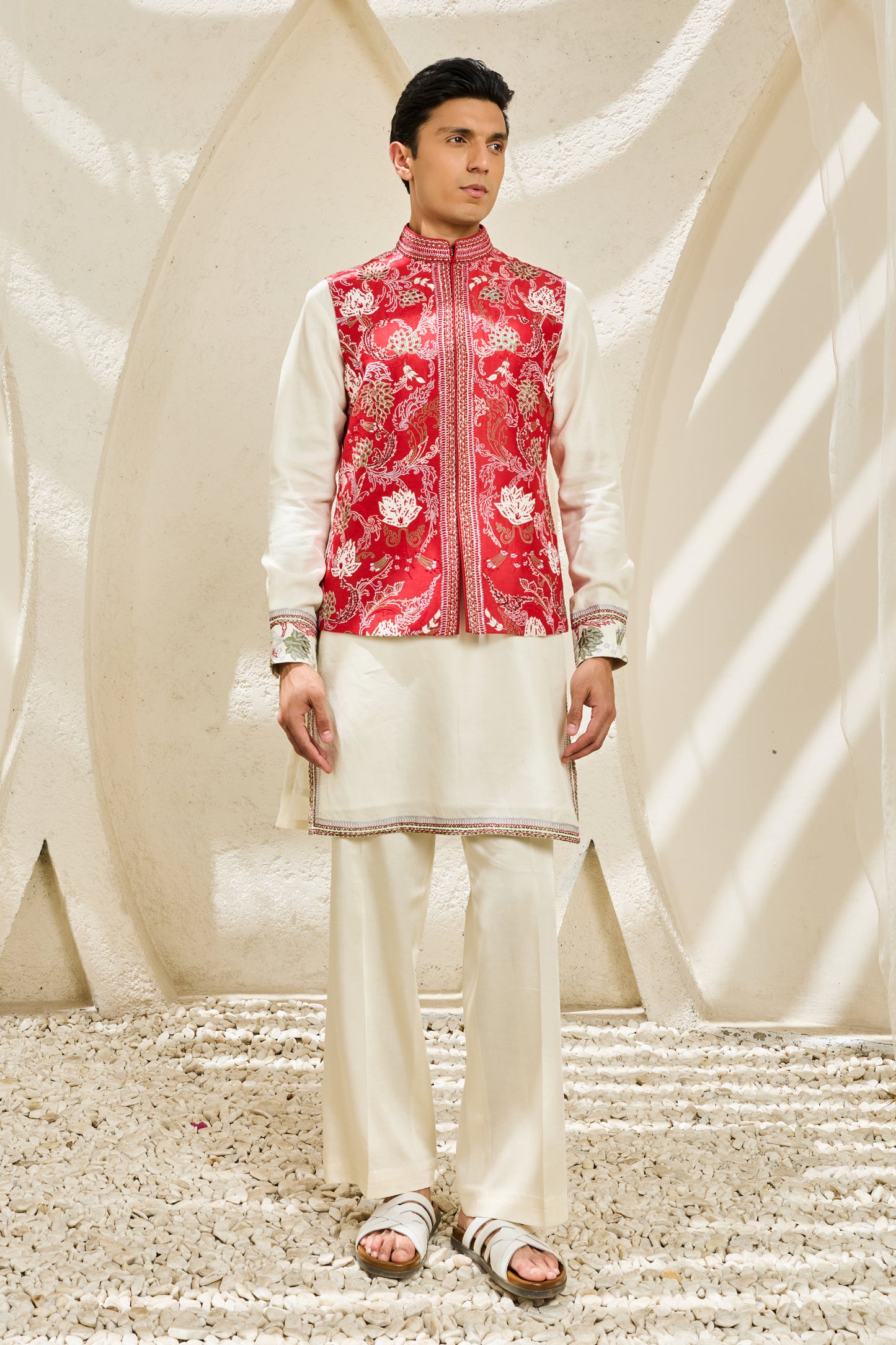 Scarlet Bloom Waistcoat Set