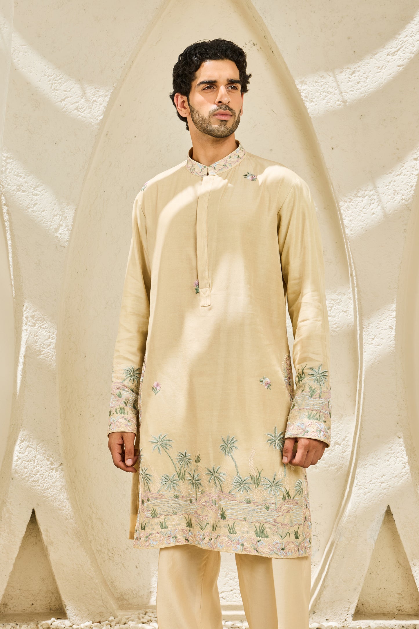Beige Tropica Waistcoat Set