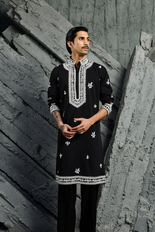 Black Shadow Dori Kurta Set