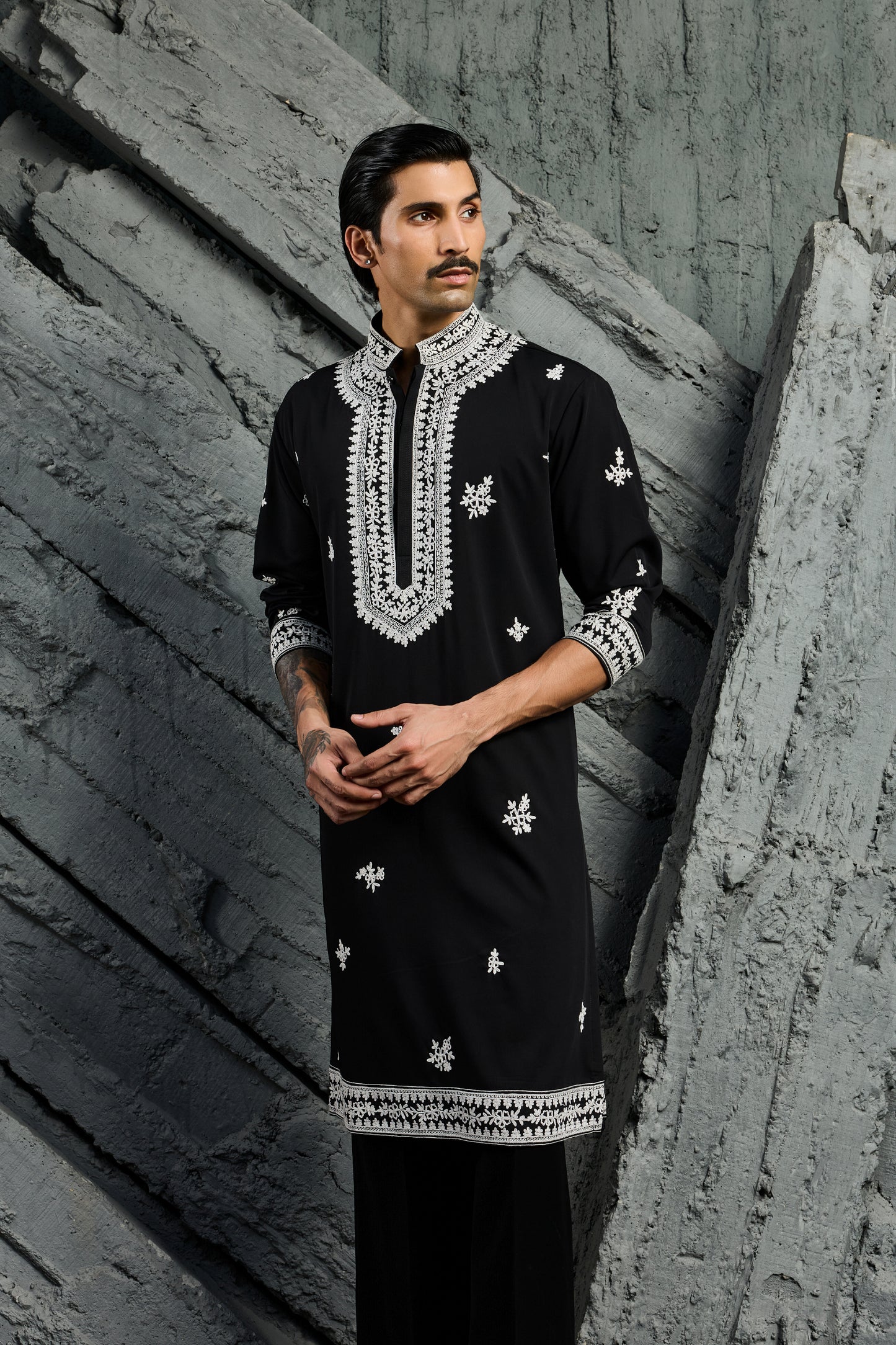 Black Shadow Dori Kurta Set