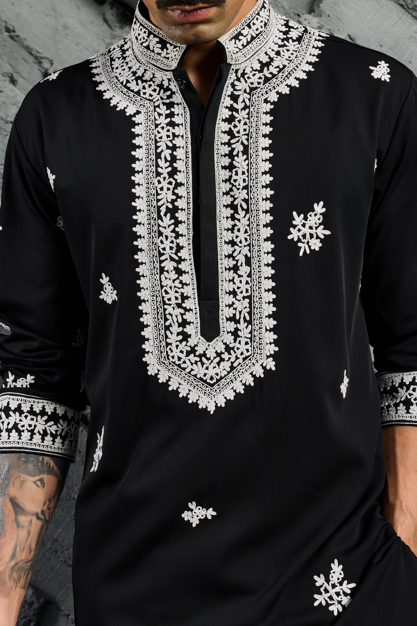 Black Shadow Dori Kurta Set