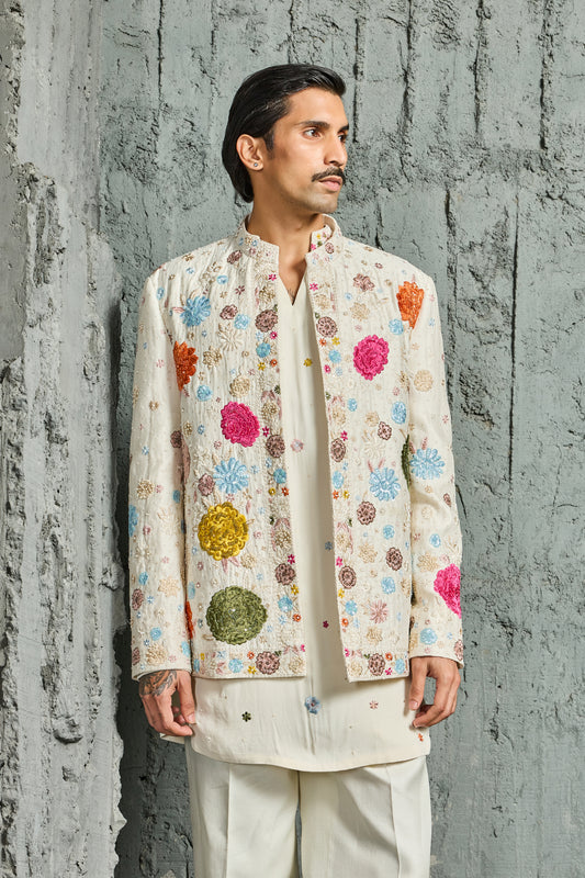 Ivory Bloom Jacket Set