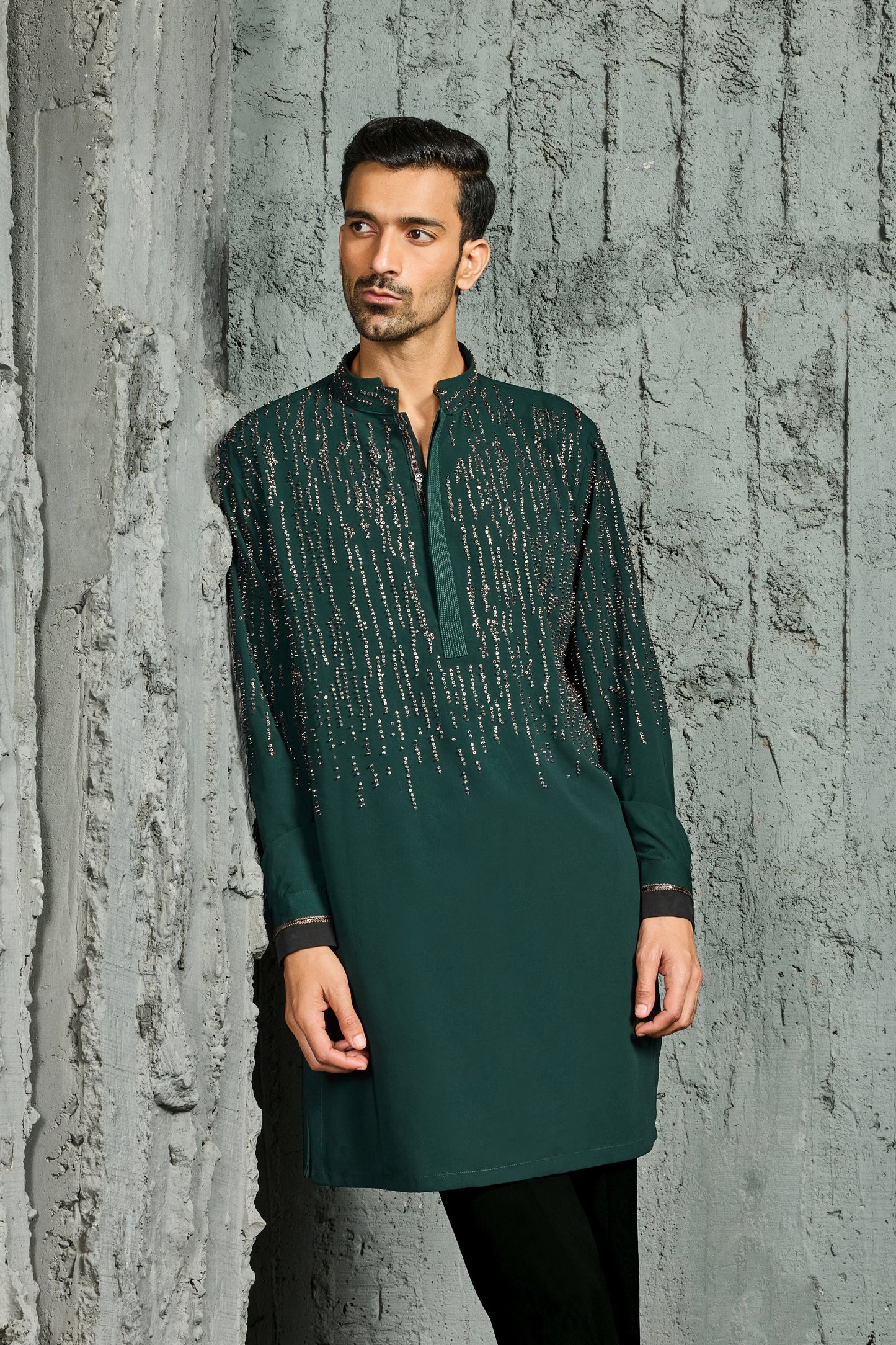 Mehfil Green Embroidered Kurta Set