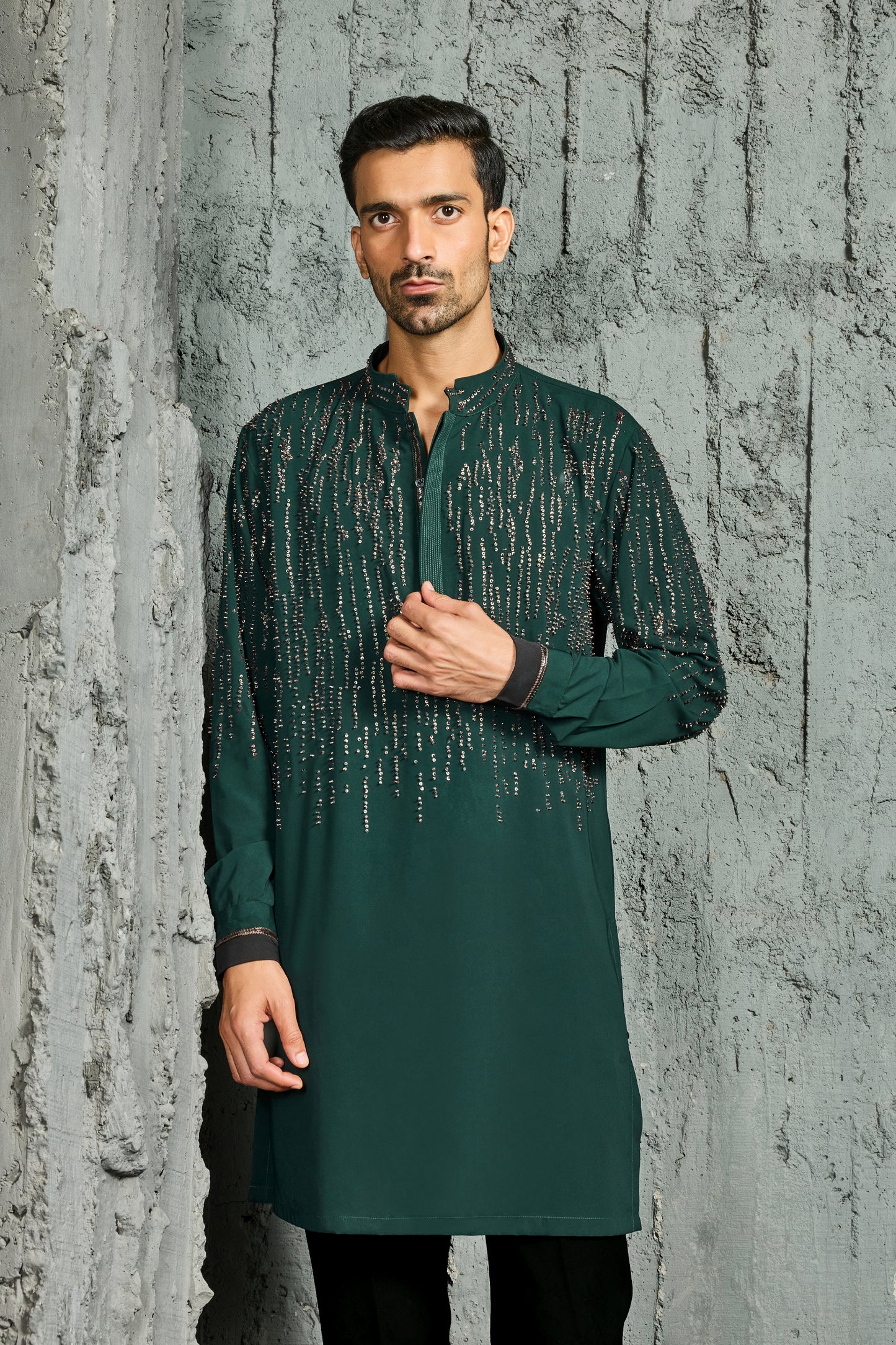 Mehfil Green Embroidered Kurta Set