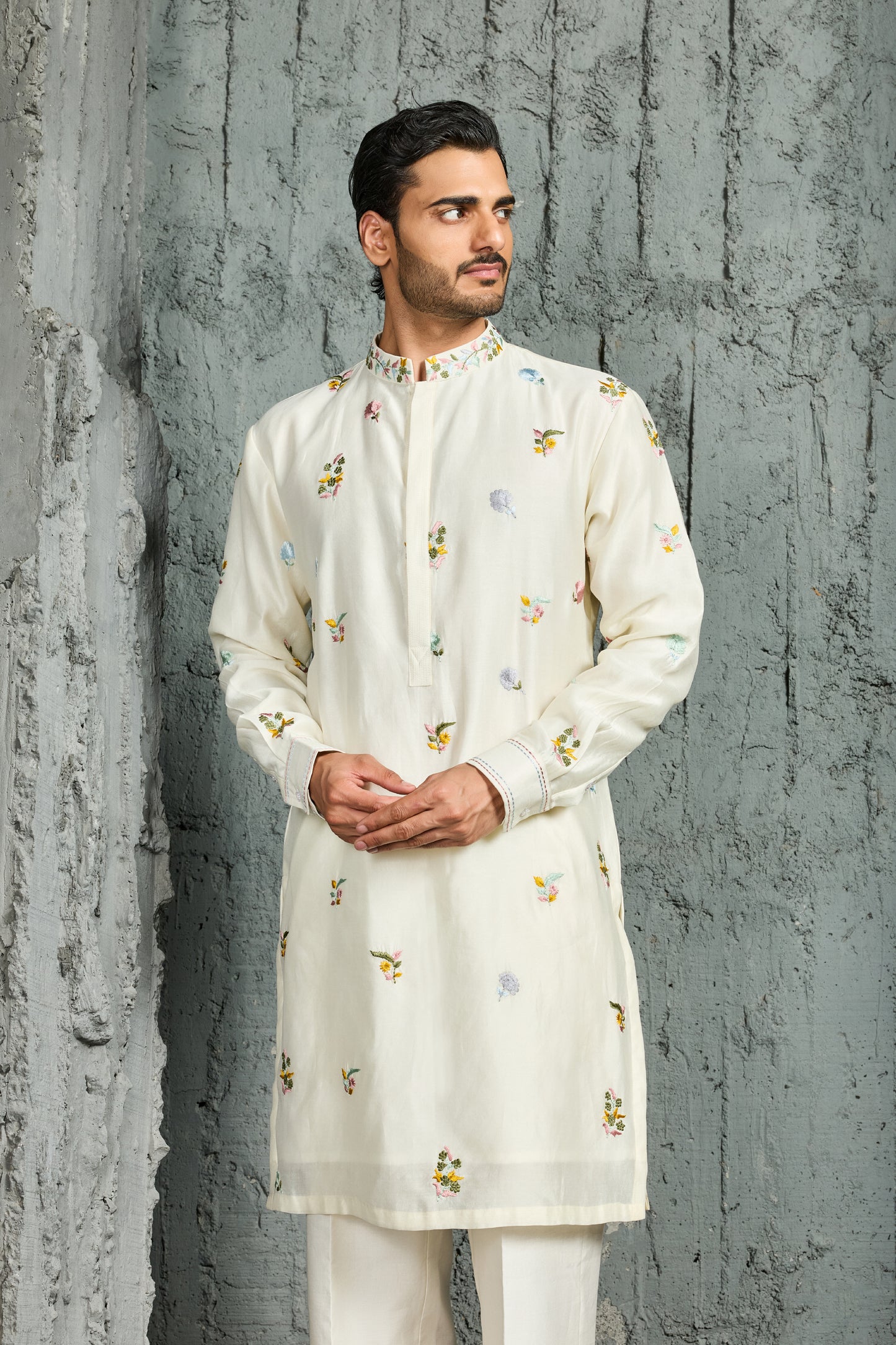 Ivory Gulmohar Bloom Waistcoat Set