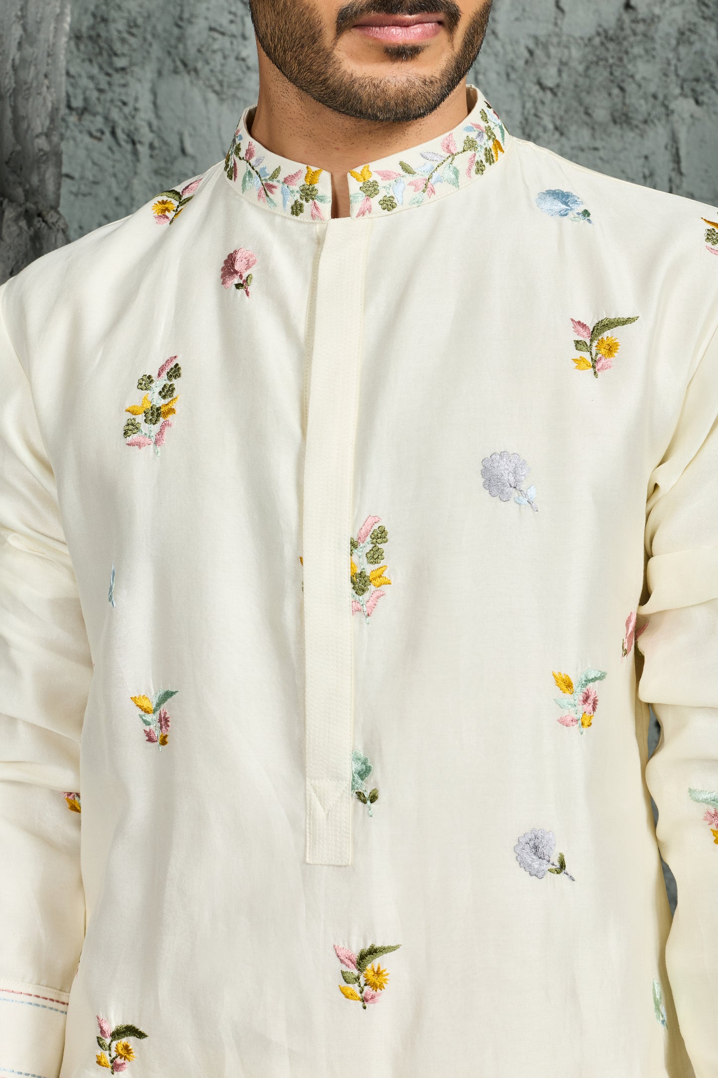 Ivory Gulmohar Bloom Waistcoat Set