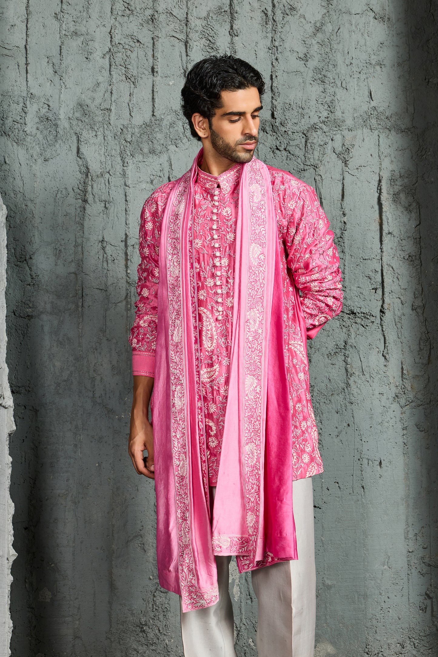 Gulnaar Pink Kurta Set