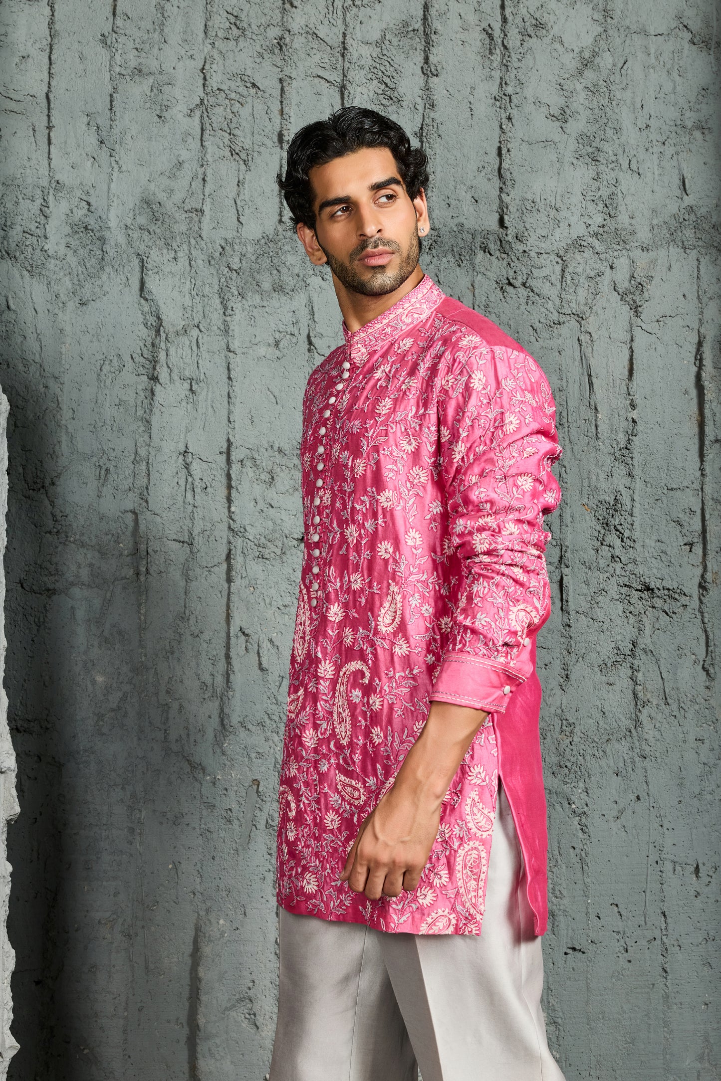 Gulnaar Pink Kurta Set